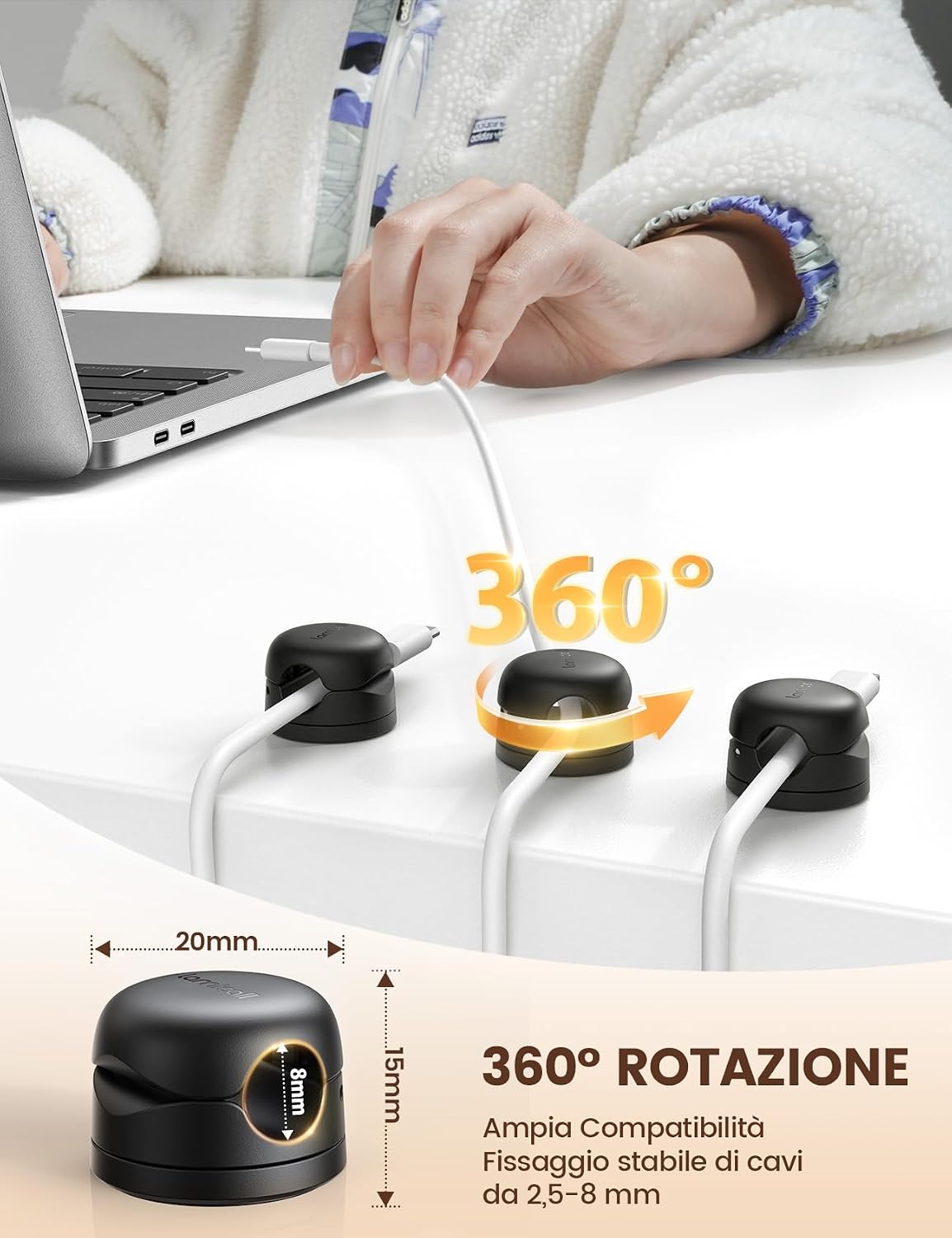 Thumbnail 1 de Lamicall Clip per Cavo 8mm 6 pezzi