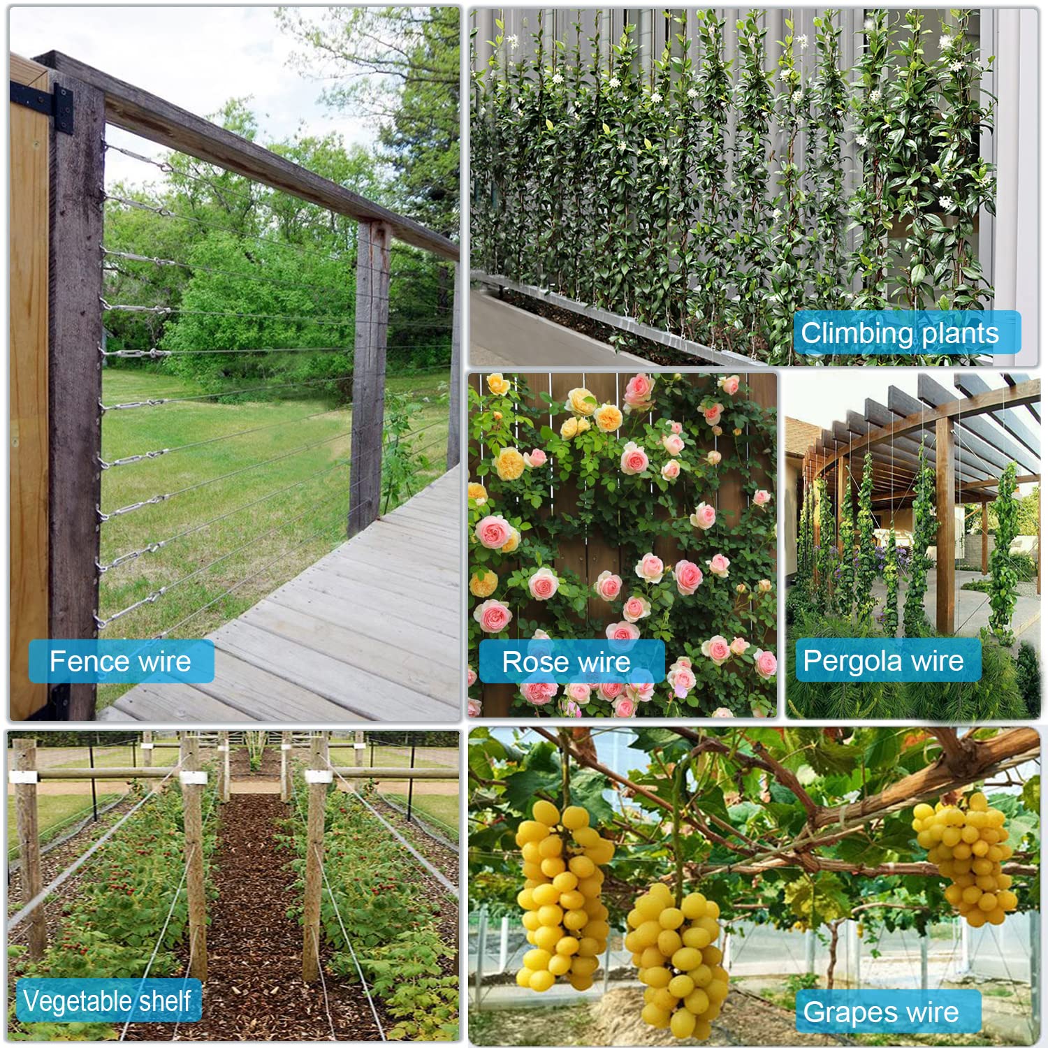 Thumbnail 5 de AMLOOPH 70m Garden Wire for Climbing Plants