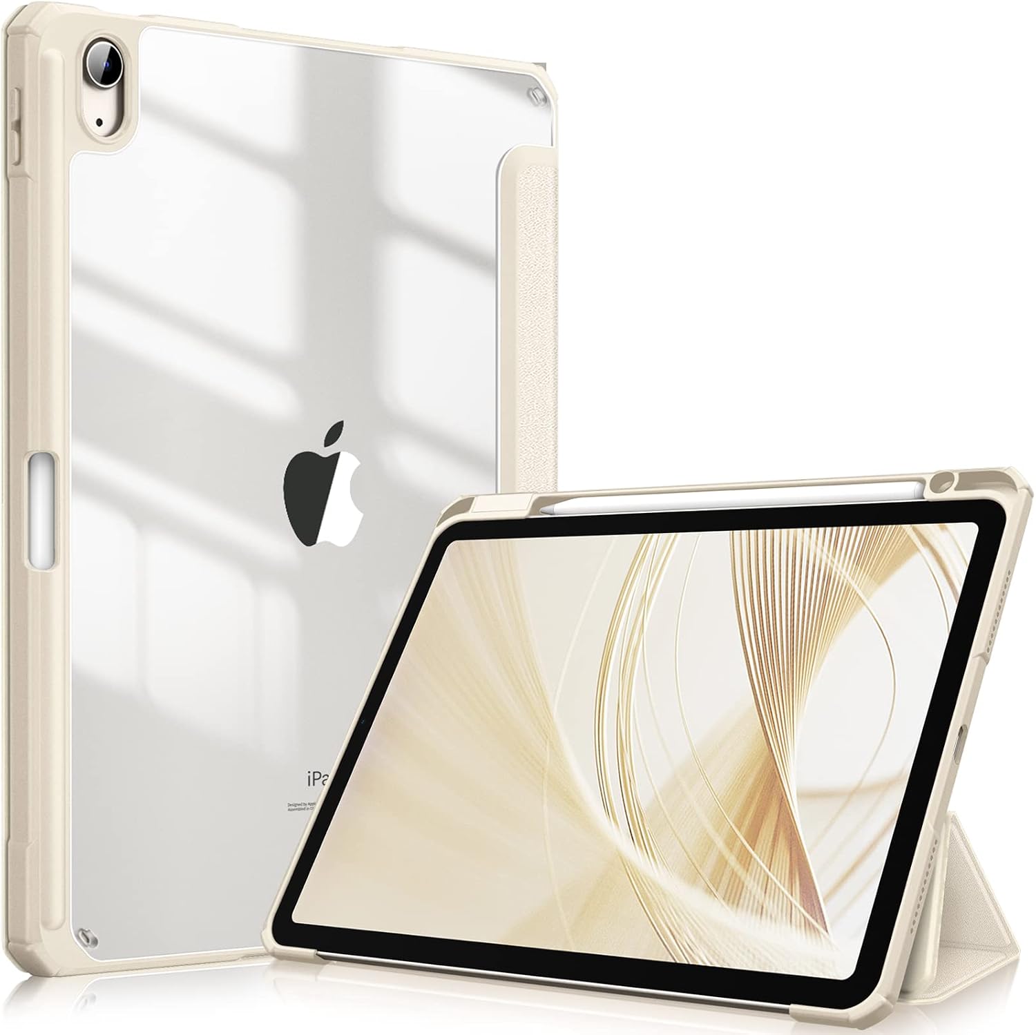Detalle de Fintie Hybrid Hülle für iPad Air 11 Zoll M4/M3/M2 (2026/2025/2024) und iPad Air 5./4. Gen (2022/2020) – transparente Rückseite, Stifthalter und Stoßschutz