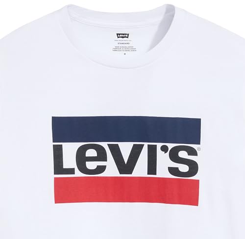 Detalle de Levi's Sportswear Logo Graphic Camiseta para hombre blanca (S): diseño casual con tejido ligero