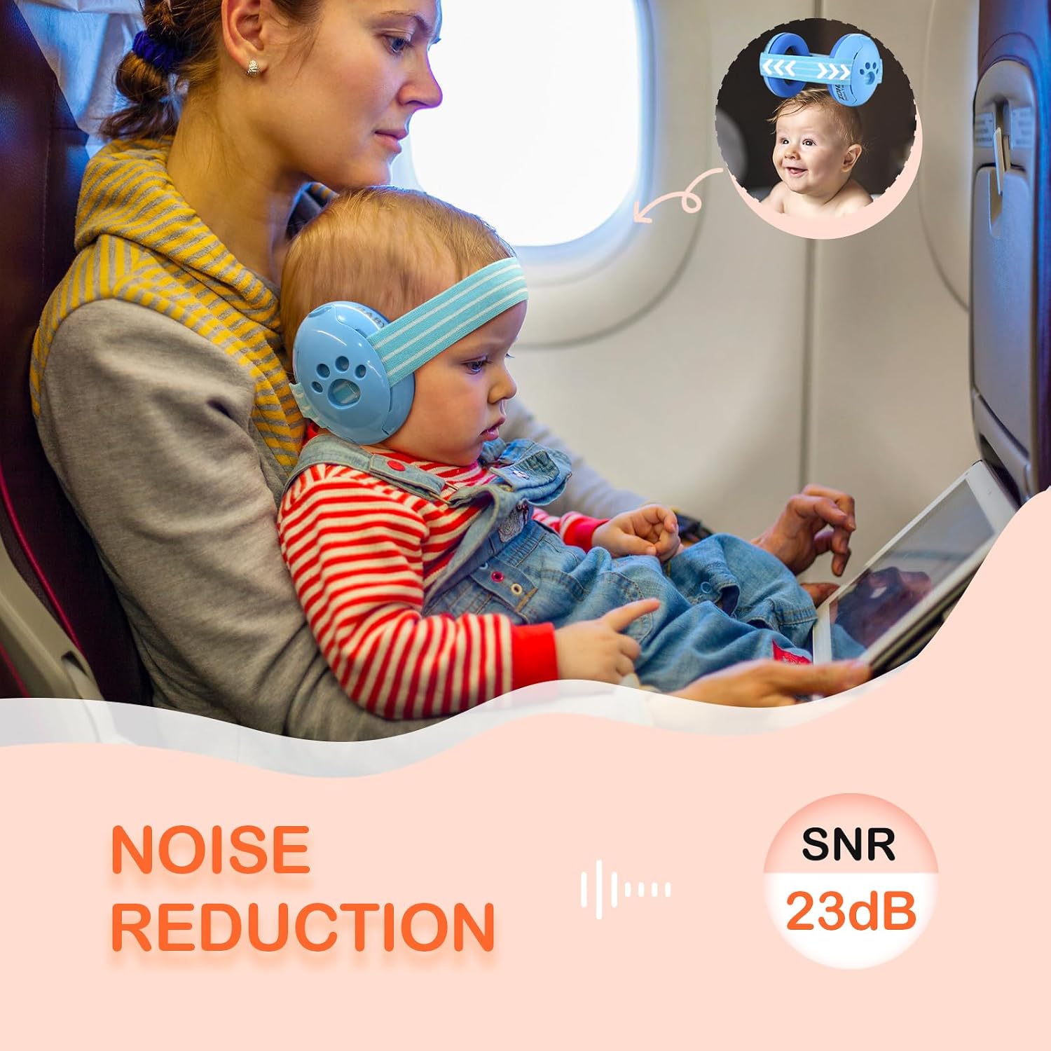 Thumbnail 1 de ZOHAN 001 Baby Ear Defenders: 23dB SNR, Adjustable Headband for Infants and Toddlers (Blue)