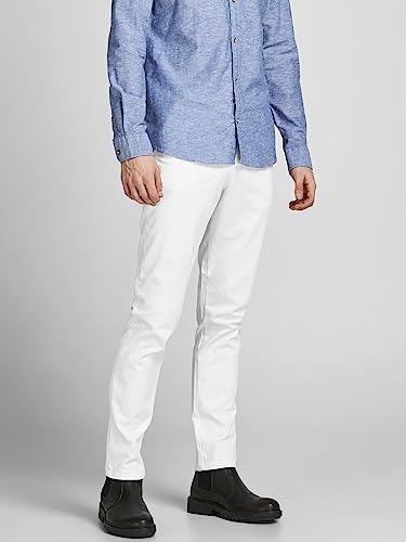 Detalle 2 de JACK & JONES Jpstmarco Jjbowie SA pantalón de hombre blanco (corte ajustado), 31W/30L