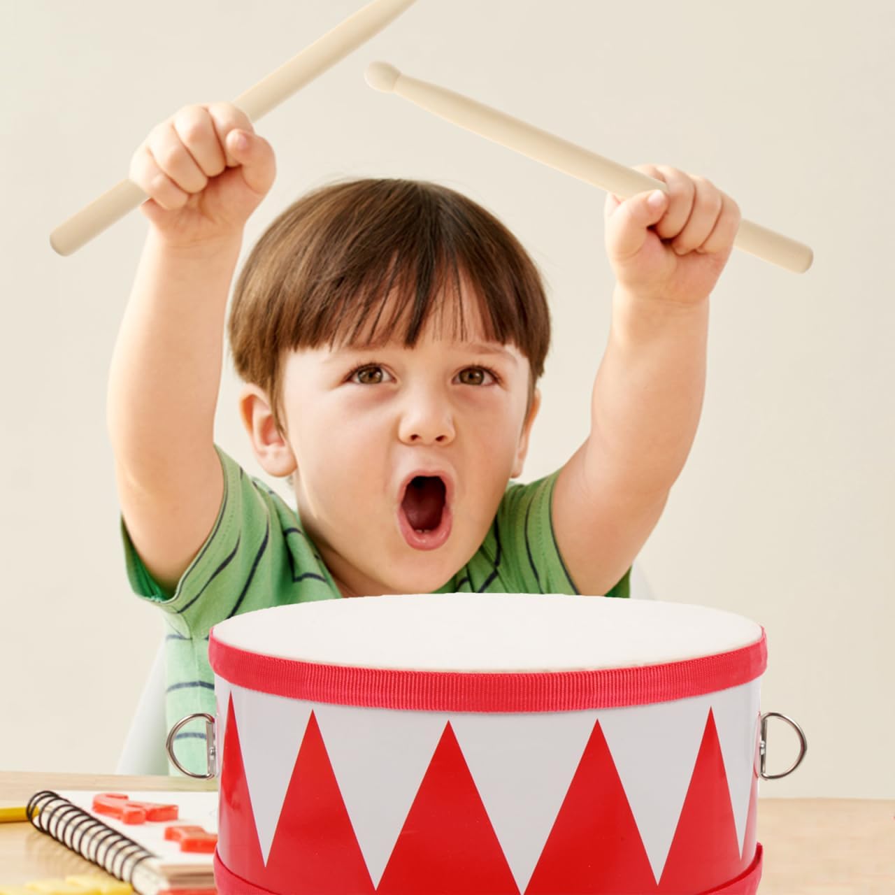 Detalle de Milisten 8 Inch Kids Snare Drum – Double-Sided Orff Percussion for Early Rhythm Learning