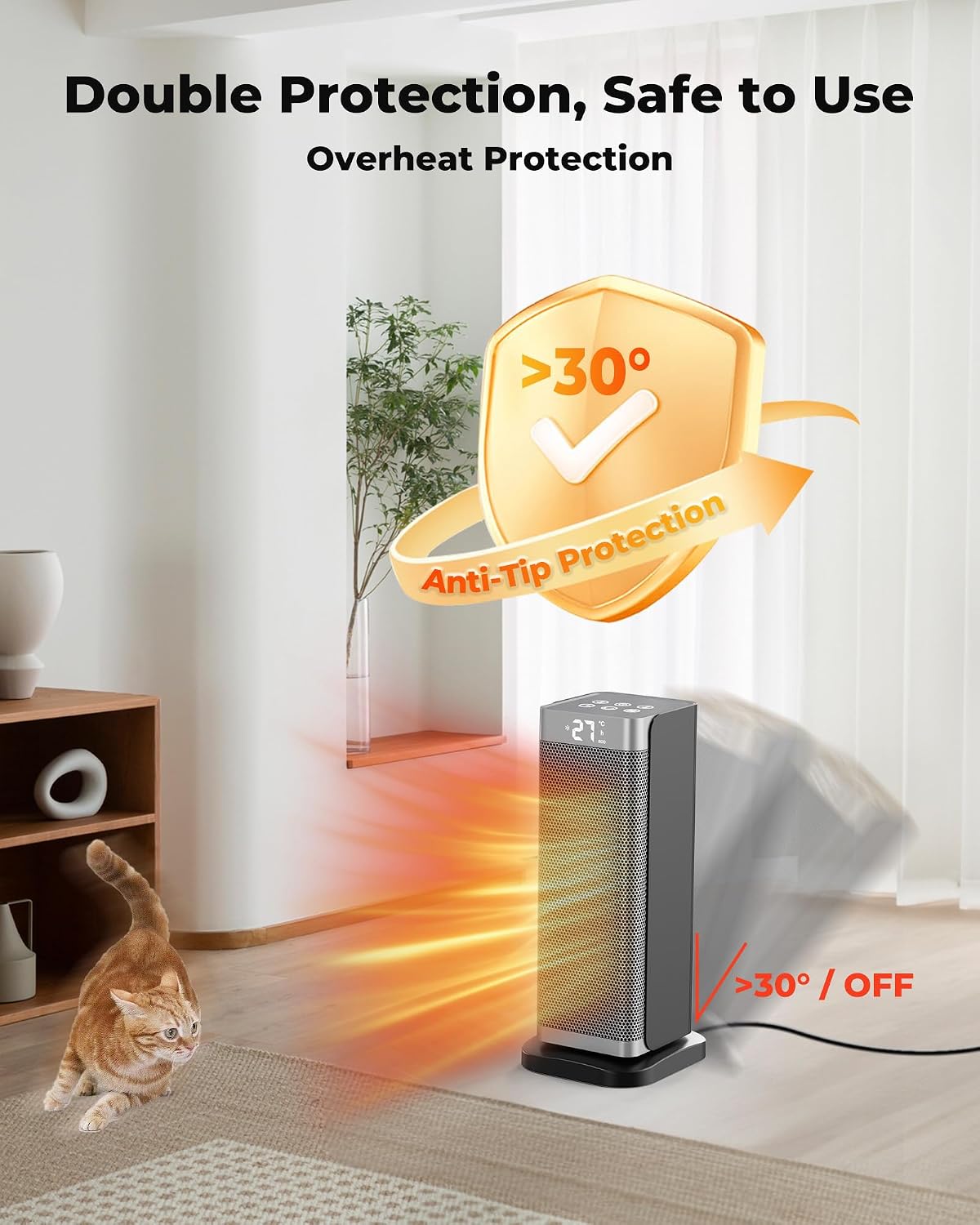 Thumbnail 4 de Electric Heater 2000W Portable Fan Heater