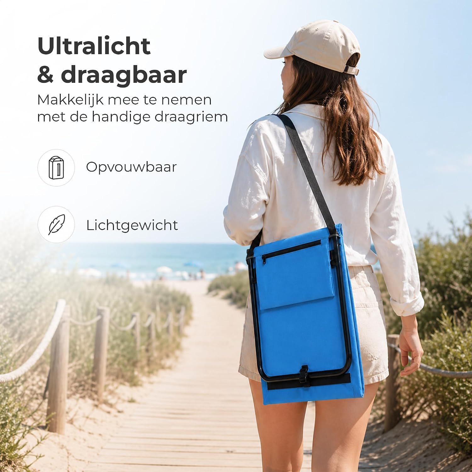 Detalle 2 de Intimo Living 2er Set Strandliege klappbar leicht – faltbare Liege mit Rückenlehne, blau (152x51 cm)
