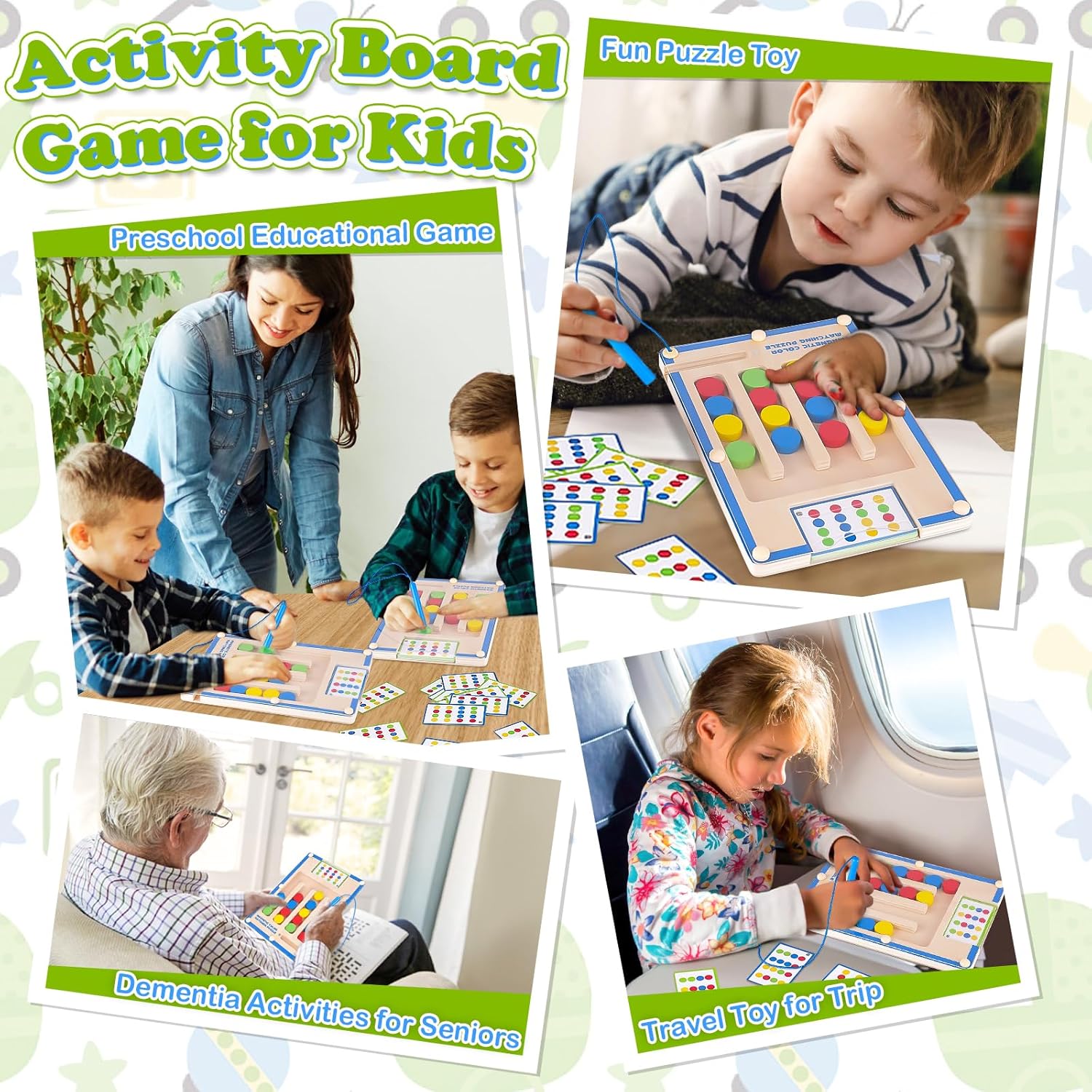 Detalle 1 de Kids Montessori Wooden Magnetic Maze 20 Cards 🎲