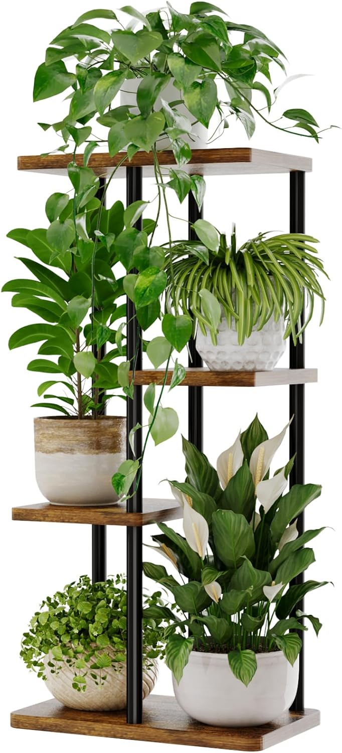 Thumbnail 6 de Bamworld 5 Tier Indoor Plant Stand – Corner Metal Display for Tall Plant Reflections
