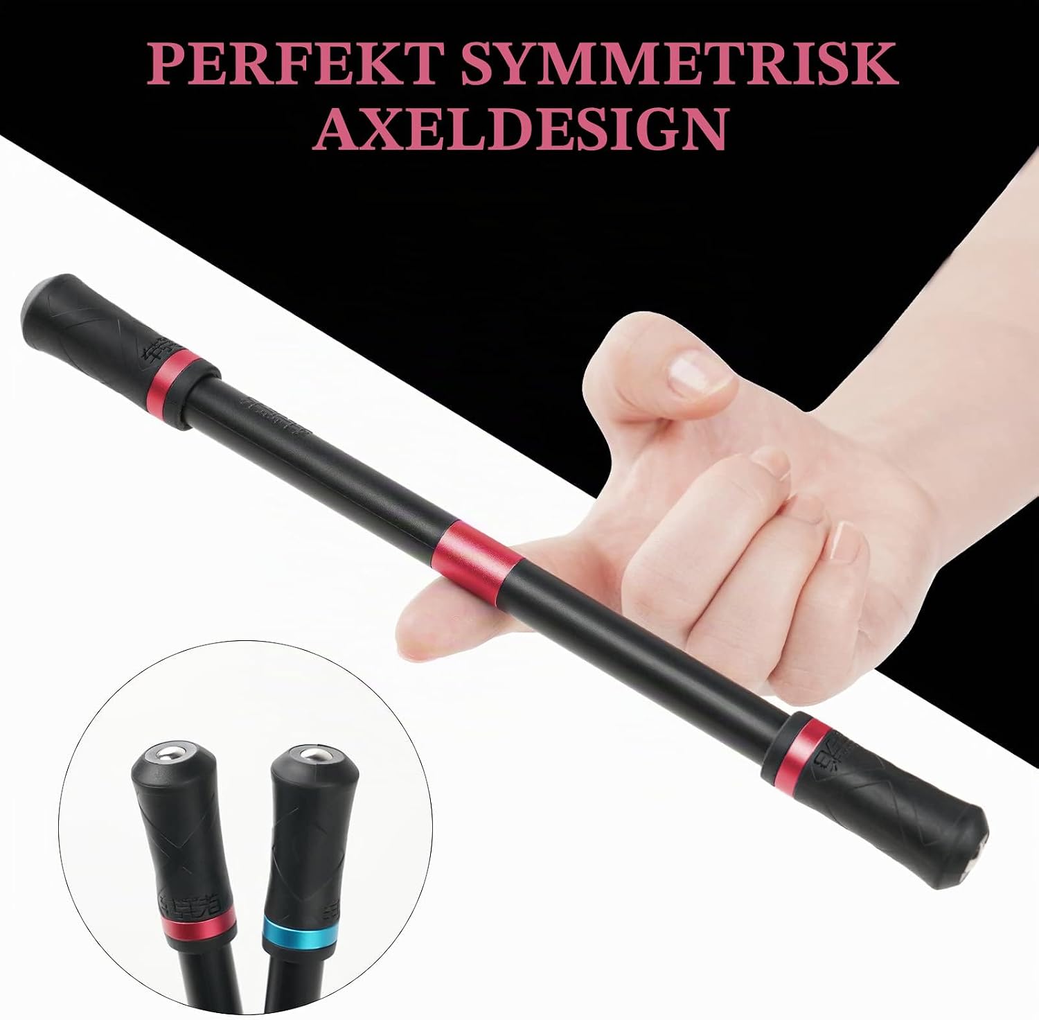 Thumbnail 4 de OSDUE Spinning Pen fingerroterande pennor, halkfritt tvåpack i blått och rött