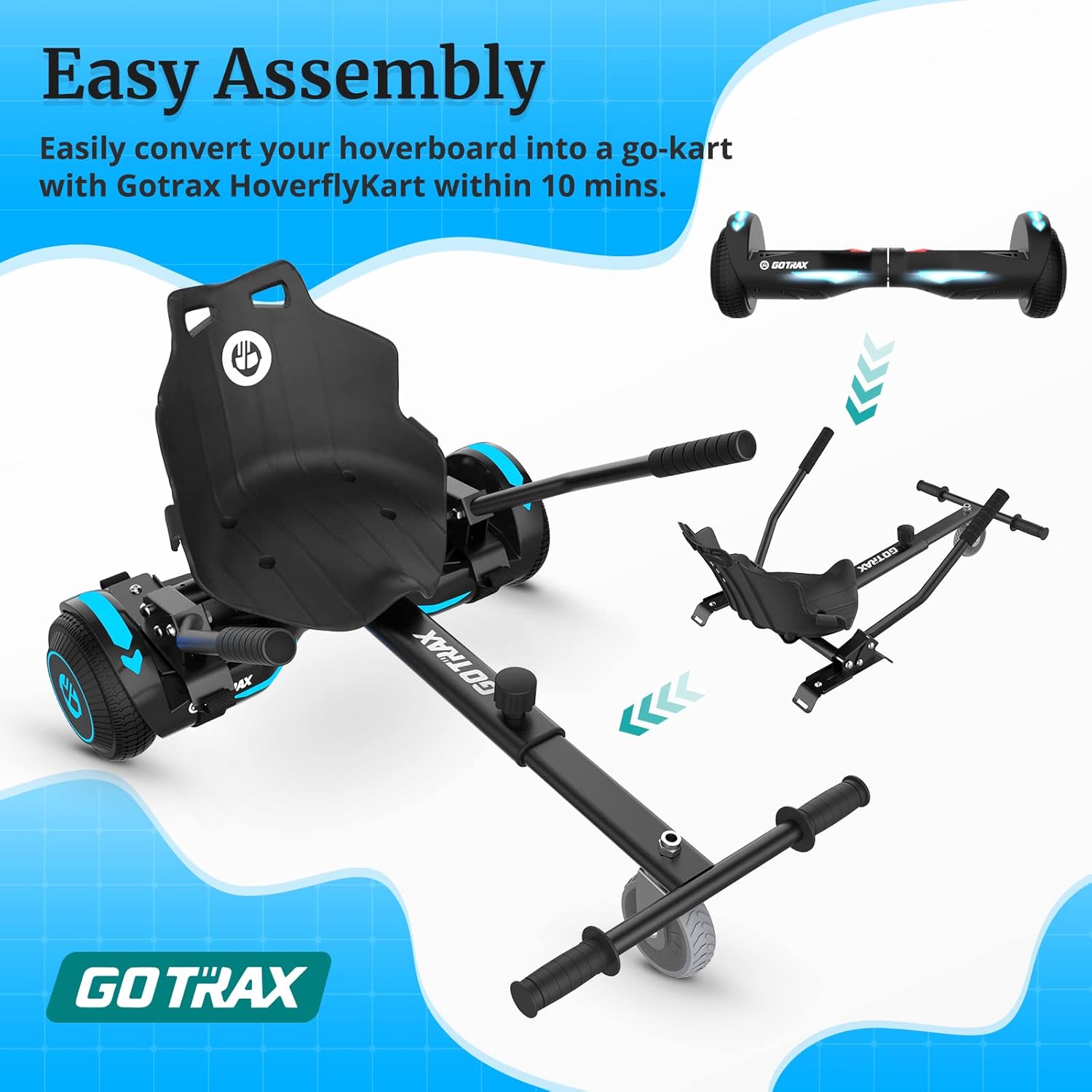 Thumbnail 5 de Gotrax HoverflyKart Go-Kart Attachment for 6.5" to 10" Hoverboards