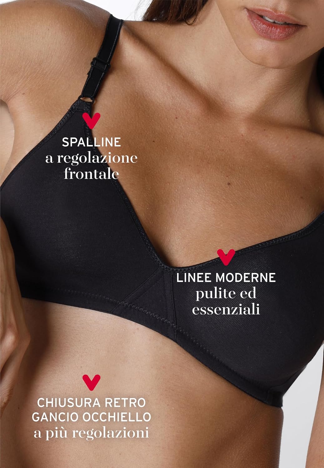 Detalle 2 de Lovable Reggiseno in cotone elasticizzato Cotton Line senza ferretto, senza imbottitura (pacco da 2)