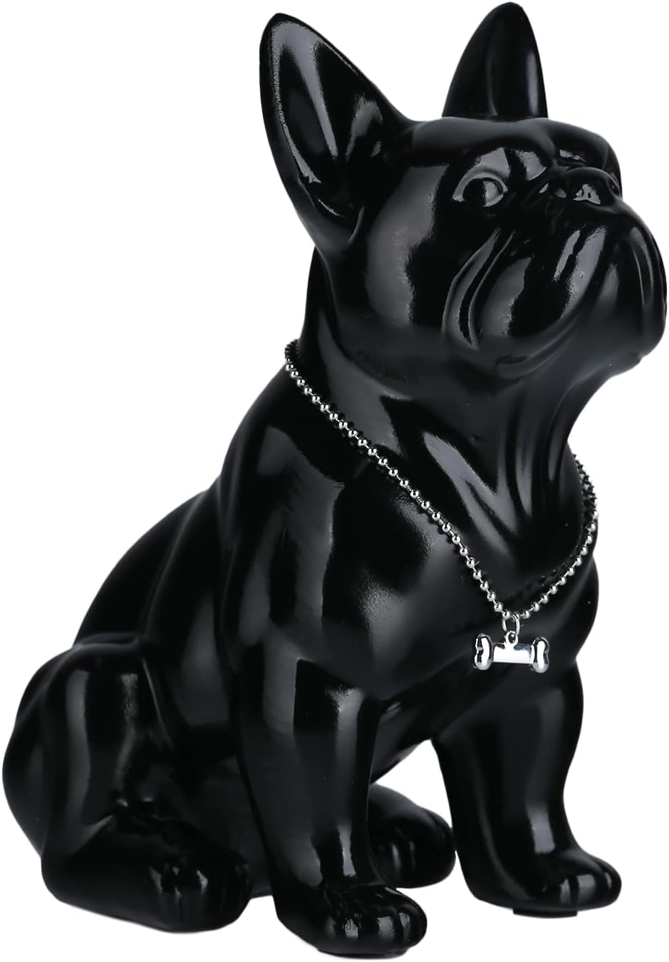 Detalle de XYQXYQ Franse bulldogbeeld van kunsthars, zwart en geschilderd