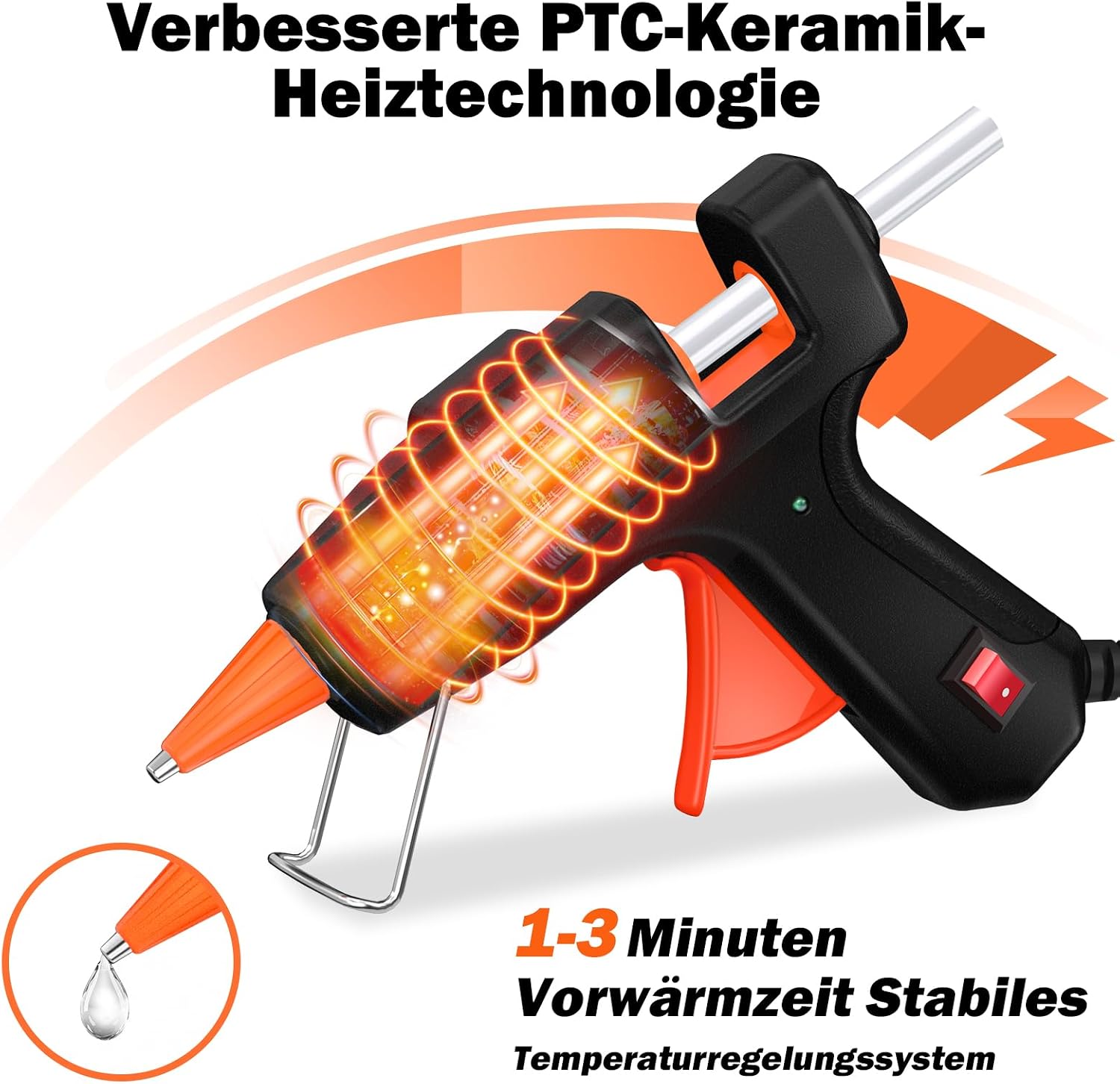 Detalle 2 de MAXDONE 20W Heißklebepistole mit 30 Sticks