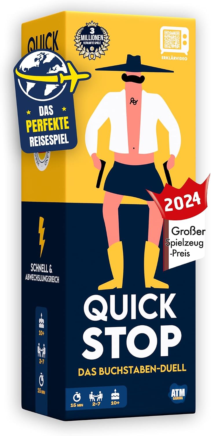 Detalle de ATM Gaming Quickstop – Das Buchstaben-Duell: Schnelles Buchstabenspiel für 2–7 Spieler