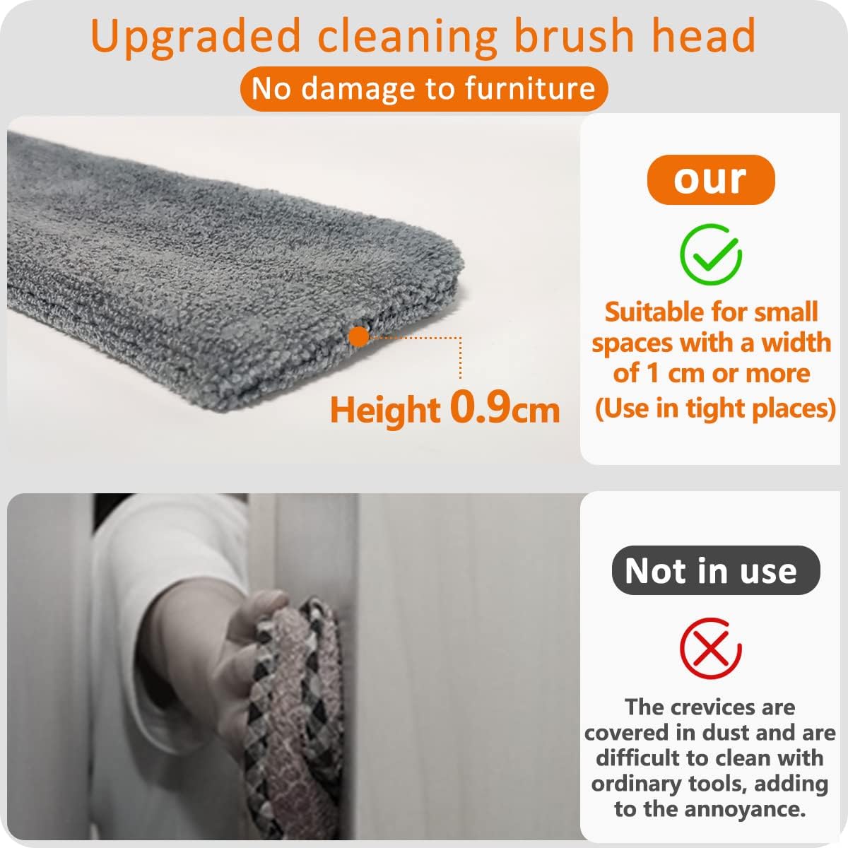Detalle 2 de Feather duster 5PCS kit with 30–100 inch telescopic extension pole and interchangeable cleaning heads