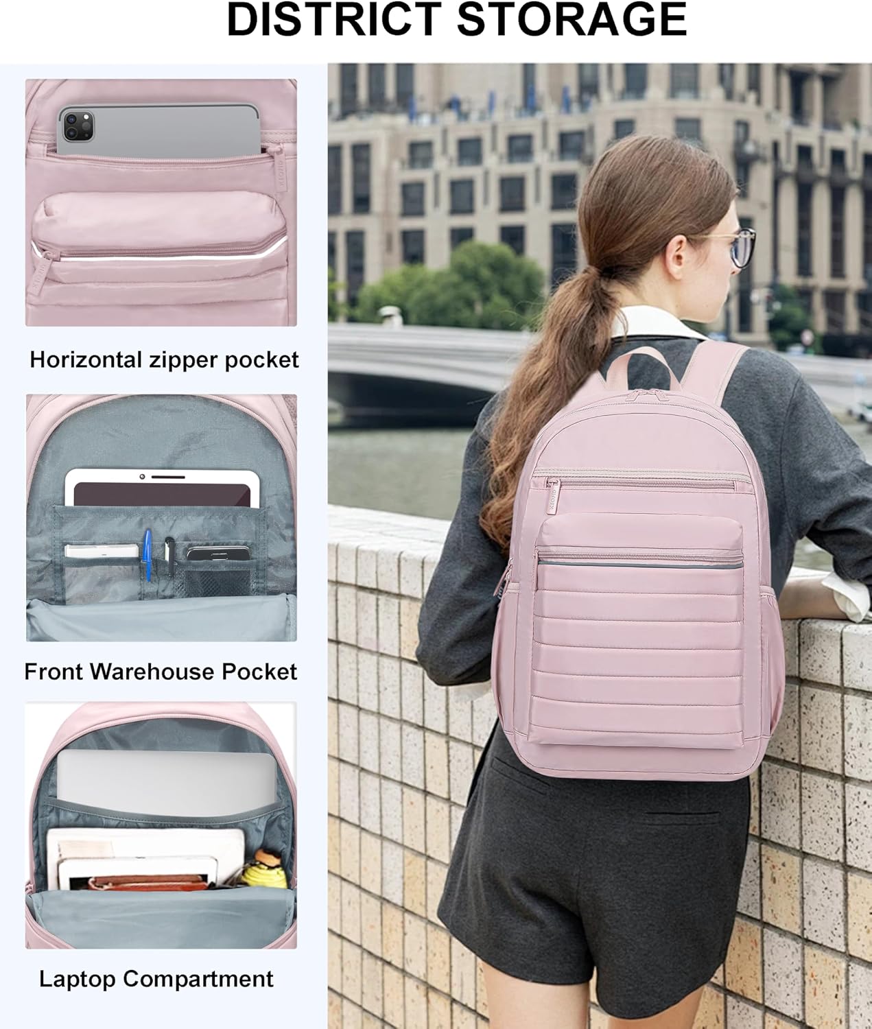 Detalle de KEOFID Anti-Thief Travel Backpack 17 x 12 x 6.3in
