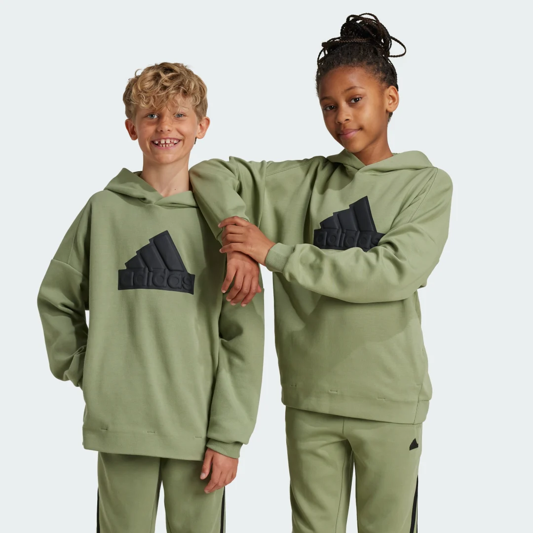 Detalle 2 de Sudadera con capucha Future Icons Logo de Adidas — Verde