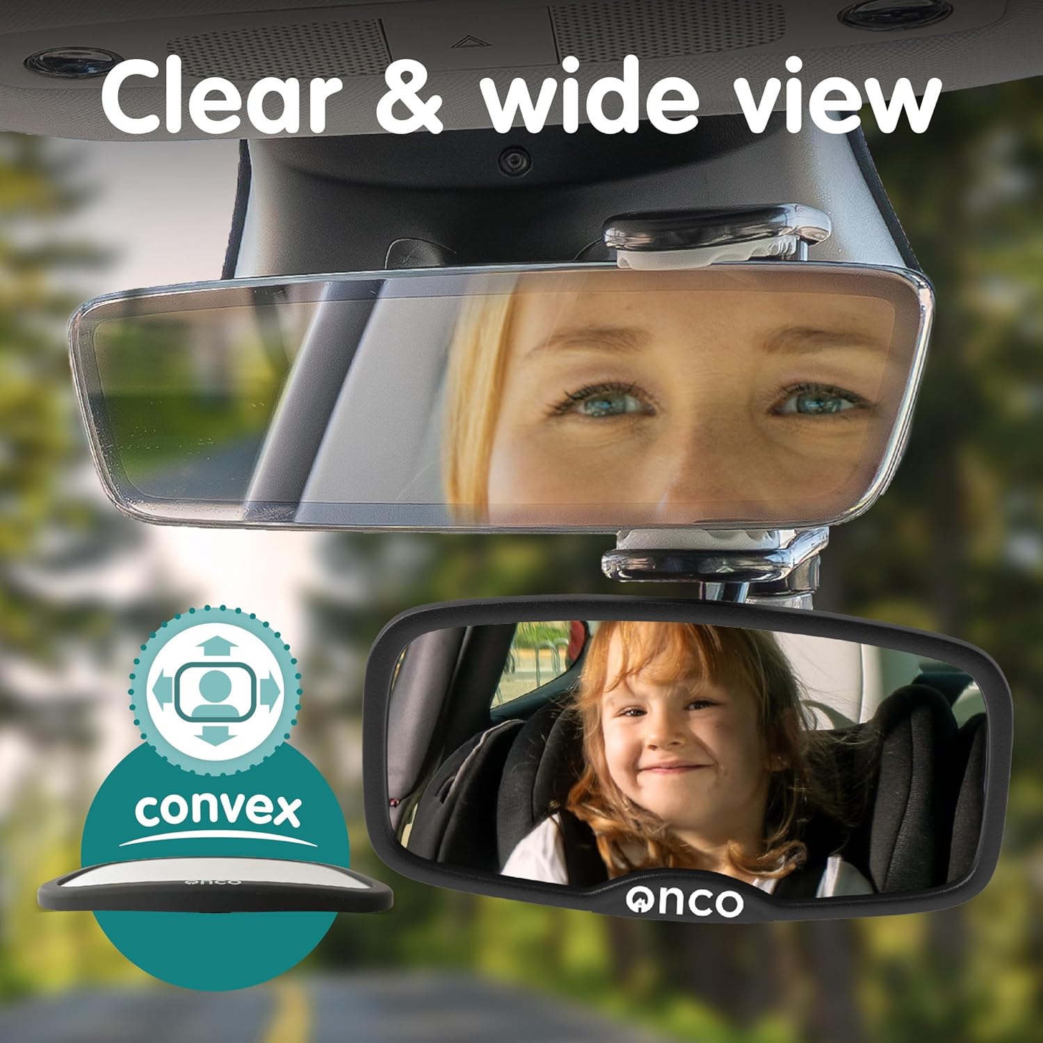 Detalle 2 de Onco Forward-Facing Baby Car Mirror 100% Shatterproof