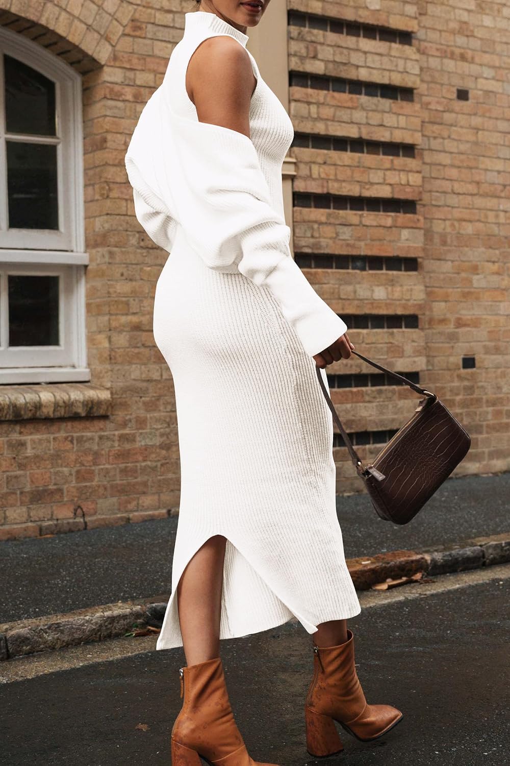 Detalle de PRETTYGARDEN Sweater Dress Set Ribbed Knit