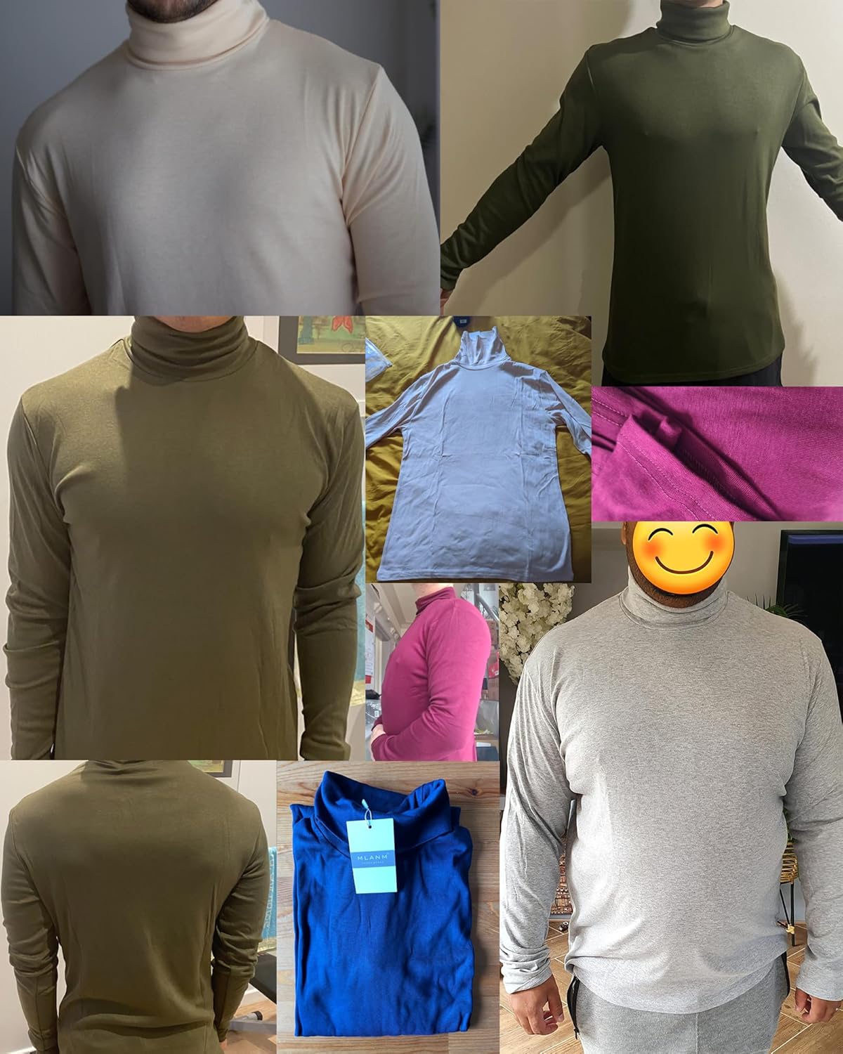 Thumbnail 4 de MLANM Men's Turtleneck Jumper Slim Fit – High Roll Neck Long Sleeve