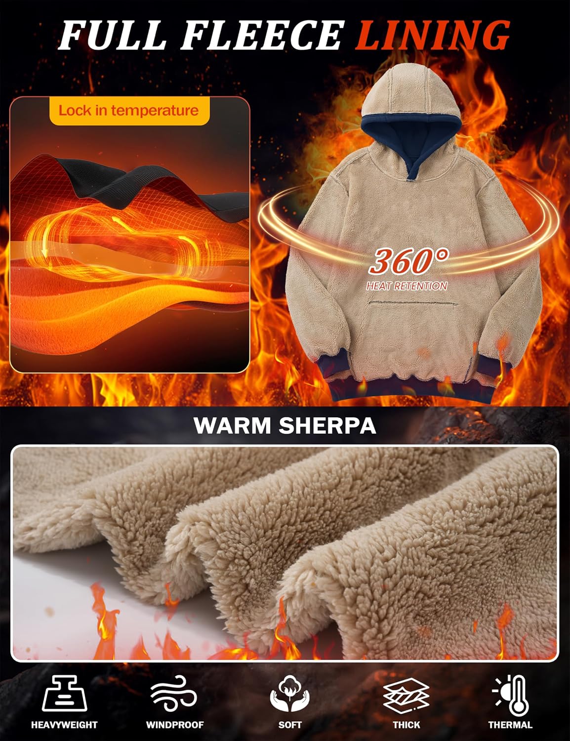 Detalle 2 de MAGCOMSEN Heavy Hoodie Sherpa Lined