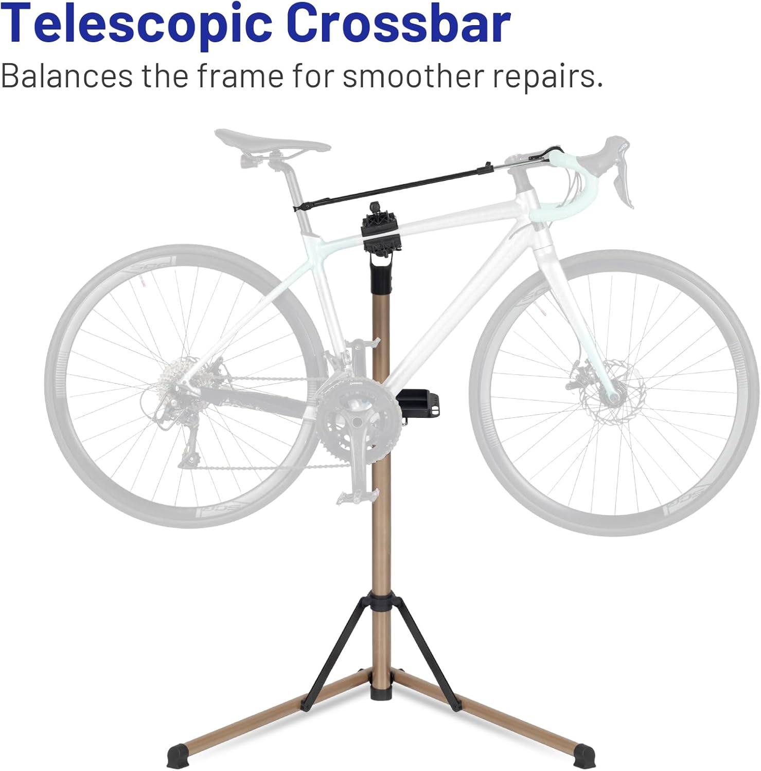 Thumbnail 4 de Favoto Cavalletto per riparazione bici regolabile in alluminio, girevole 360° e con vassoio porta-utensili magnetico