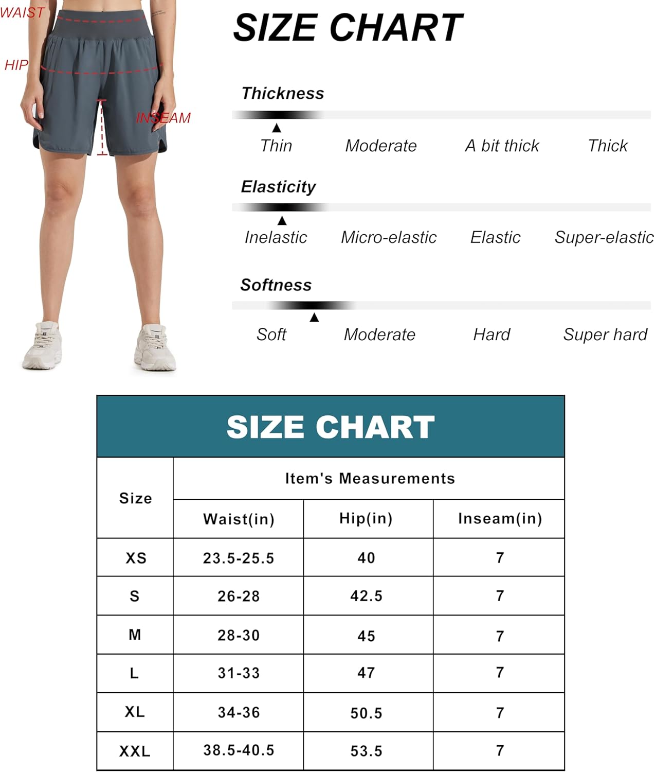 Thumbnail 5 de Libin Short Running Femme Taille Haute Doublure Séchage Rapide 7'' avec Poches Zippées