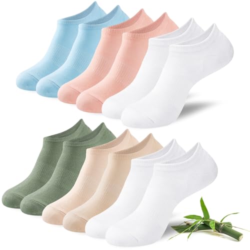 Detalle de Niofind Bamboo Trainer Socks for Women and Men – No Show Low Cut Invisible Socks with Non-Slip Heel Grip (Multipack)