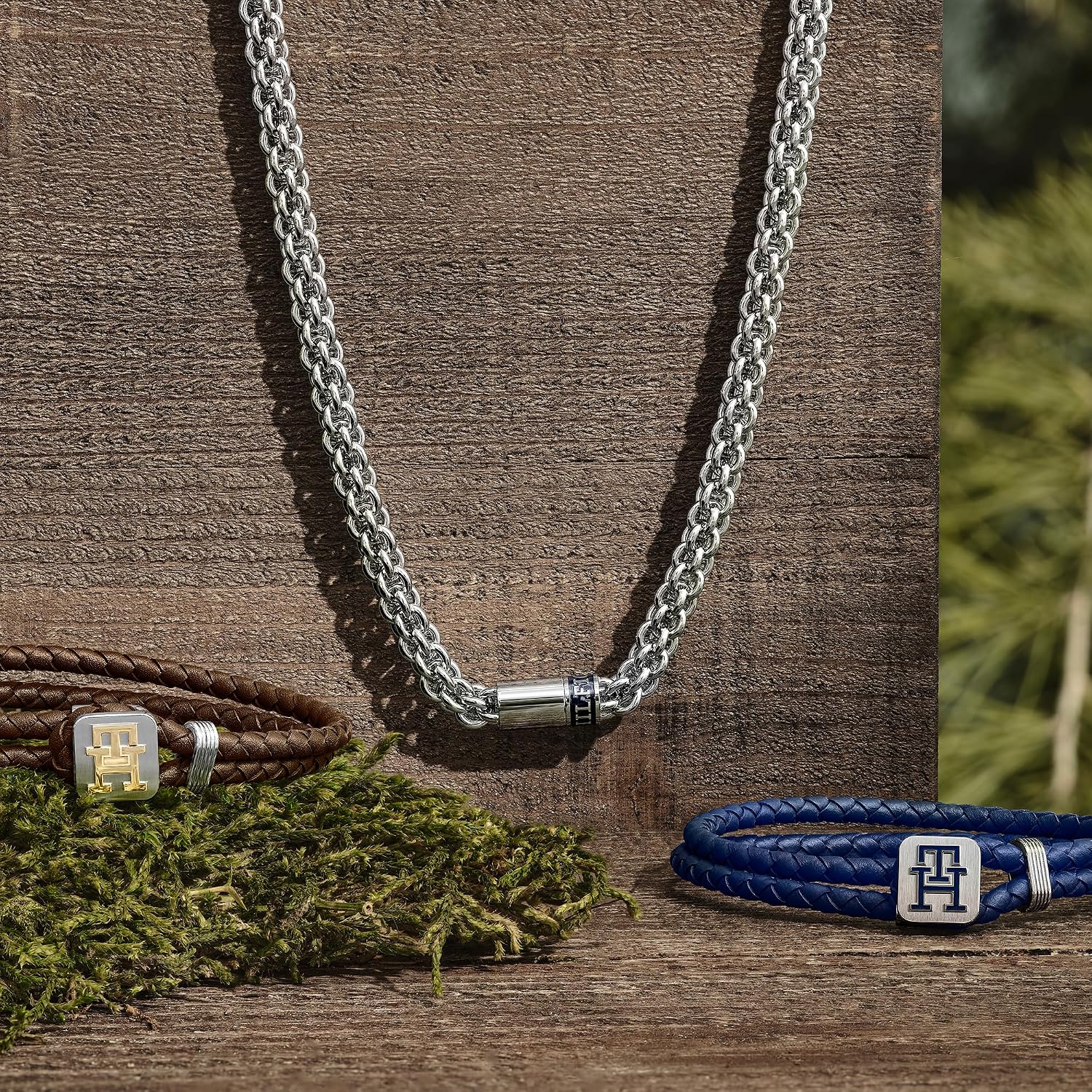 Detalle 2 de Tommy Hilfiger Jewelry Gliederarmband oder Halskette für Herren – Verschlungene Kreise in Silber oder Gold