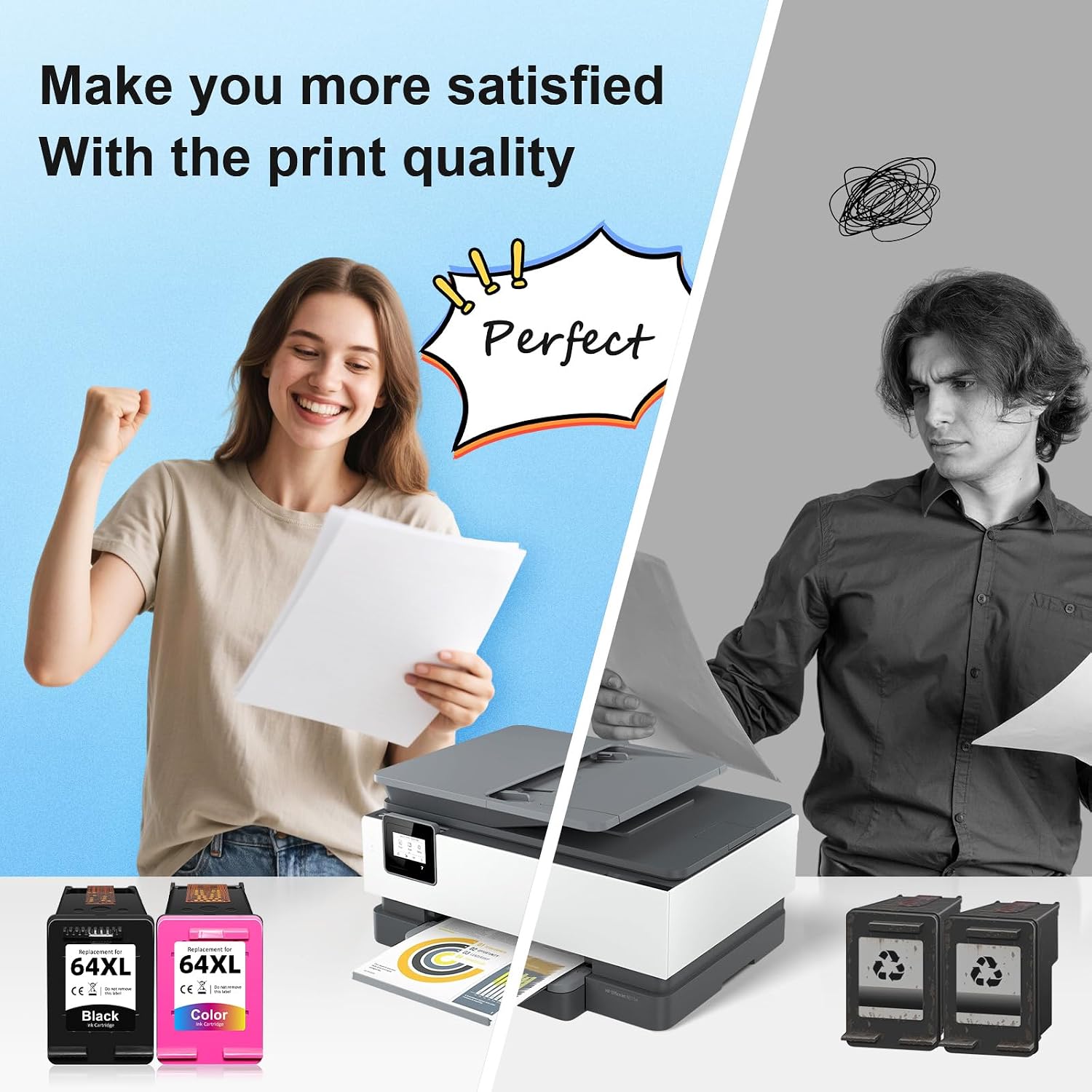 Thumbnail 6 de NVN Compatible for HP 64XL Ink Cartridge Combo Pack, Black and Color