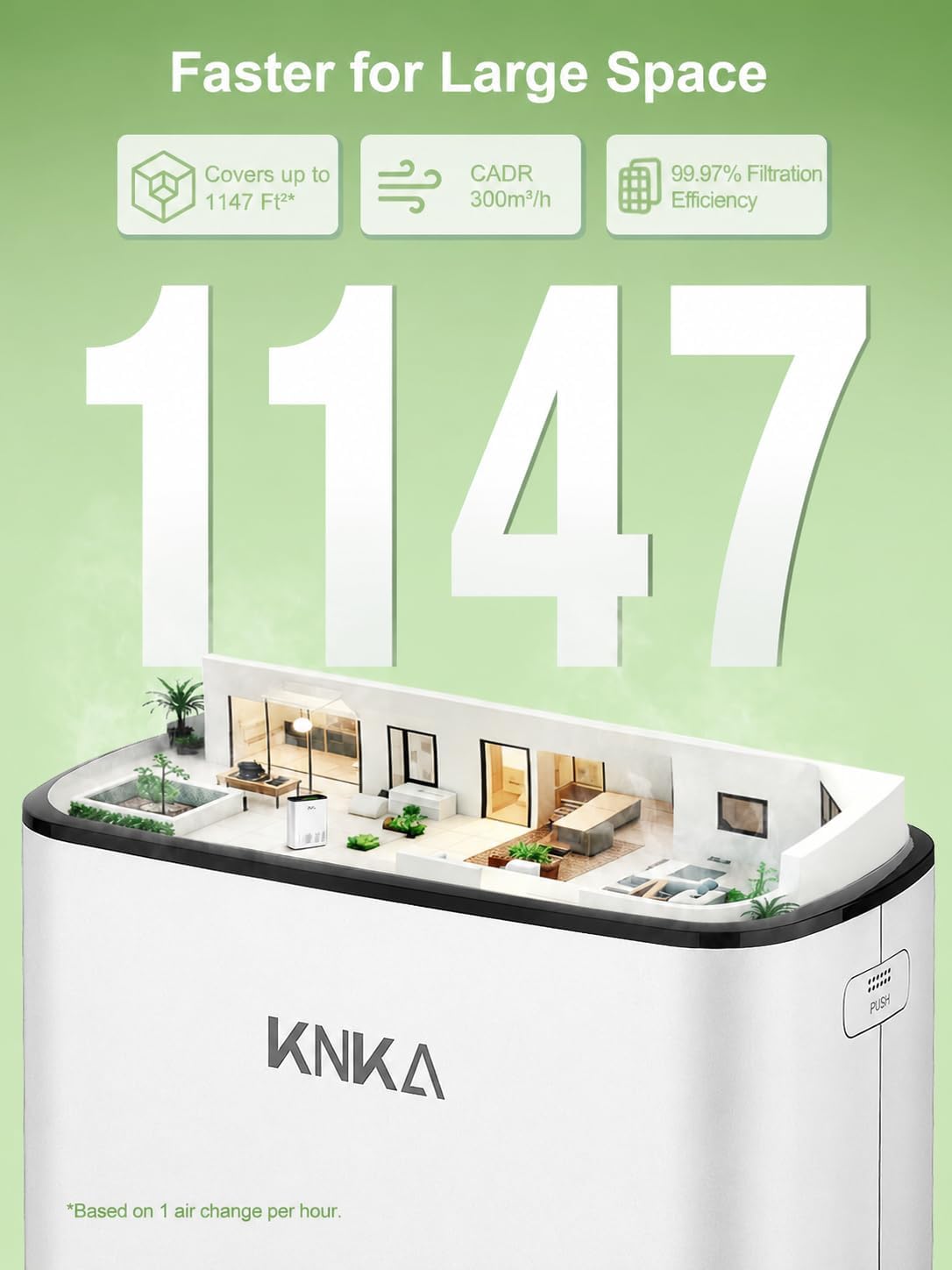Detalle 2 de KNKA APH3000 Air Purifier for Large Rooms