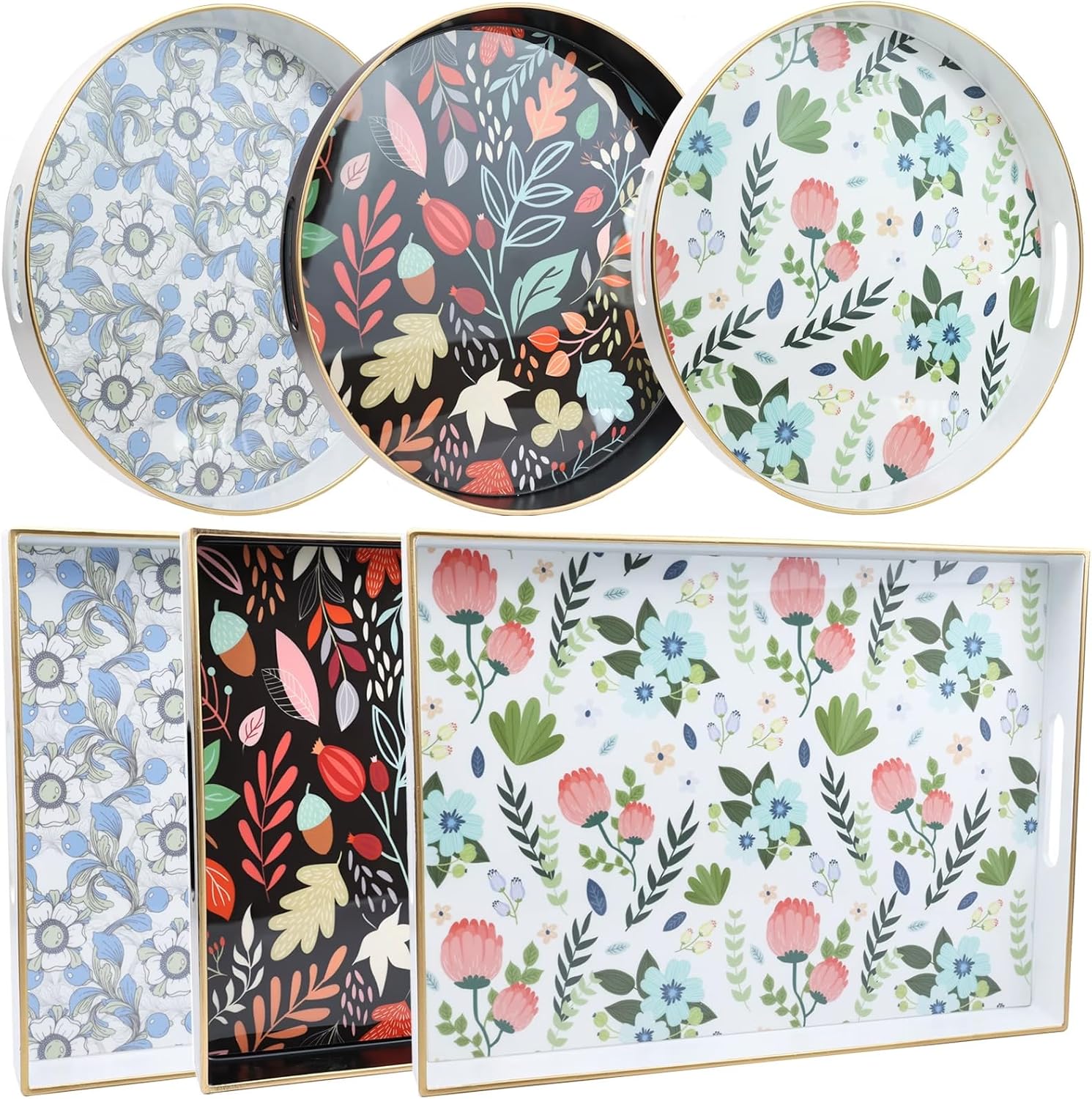 Thumbnail 4 de Leemxiiny Rectangle Serving Tray with Handles 🍽