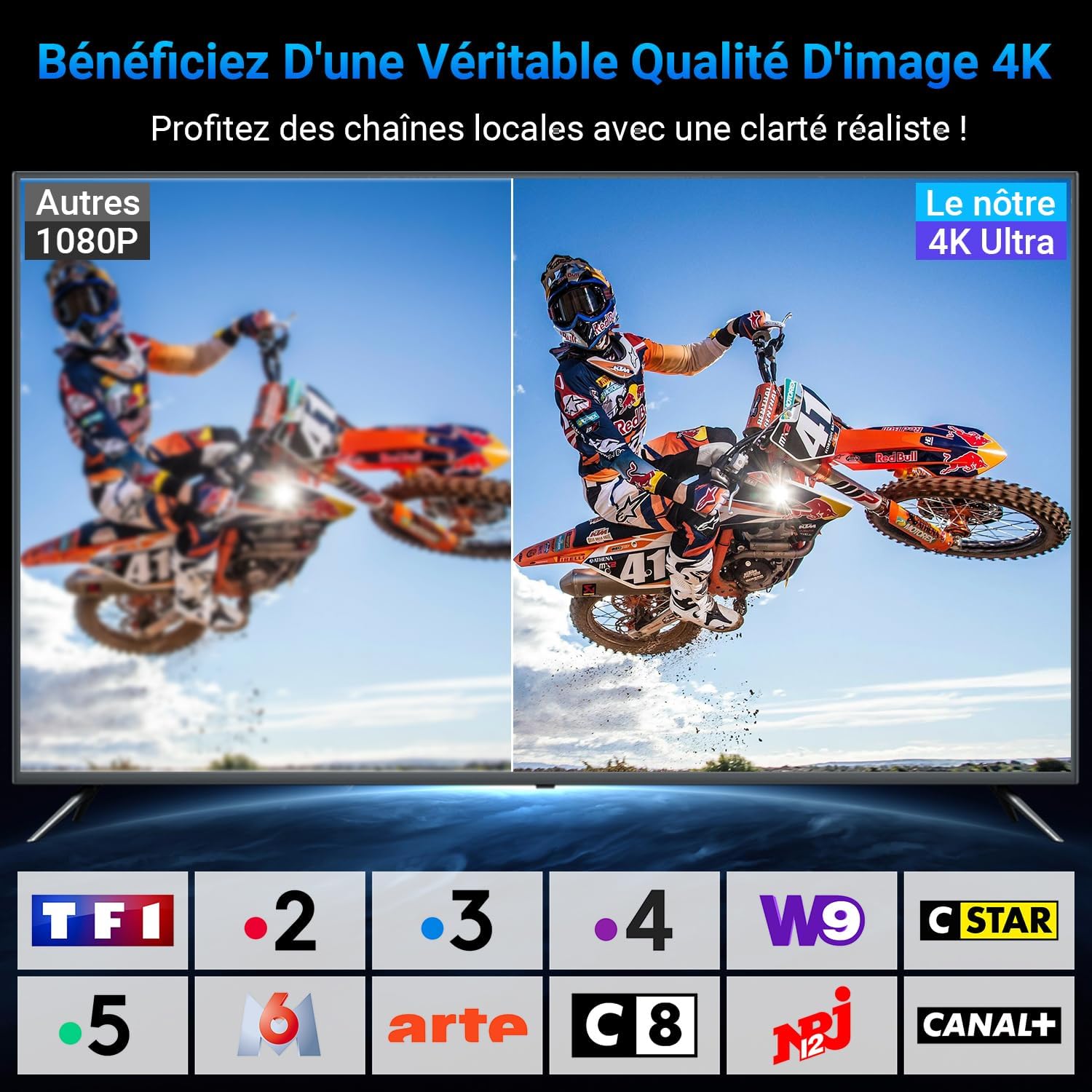Thumbnail 2 de Antenne TV Intérieure Puissante 2026 — 460+ KM, Réception 360°, Amplificateur à Haut Gain
