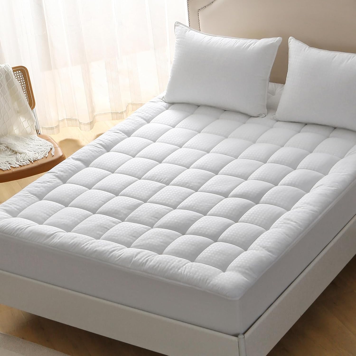 Thumbnail 6 de BETENWEL Queen Mattress Pad with Down Alternative Fill, Breathable, Deep Pocket