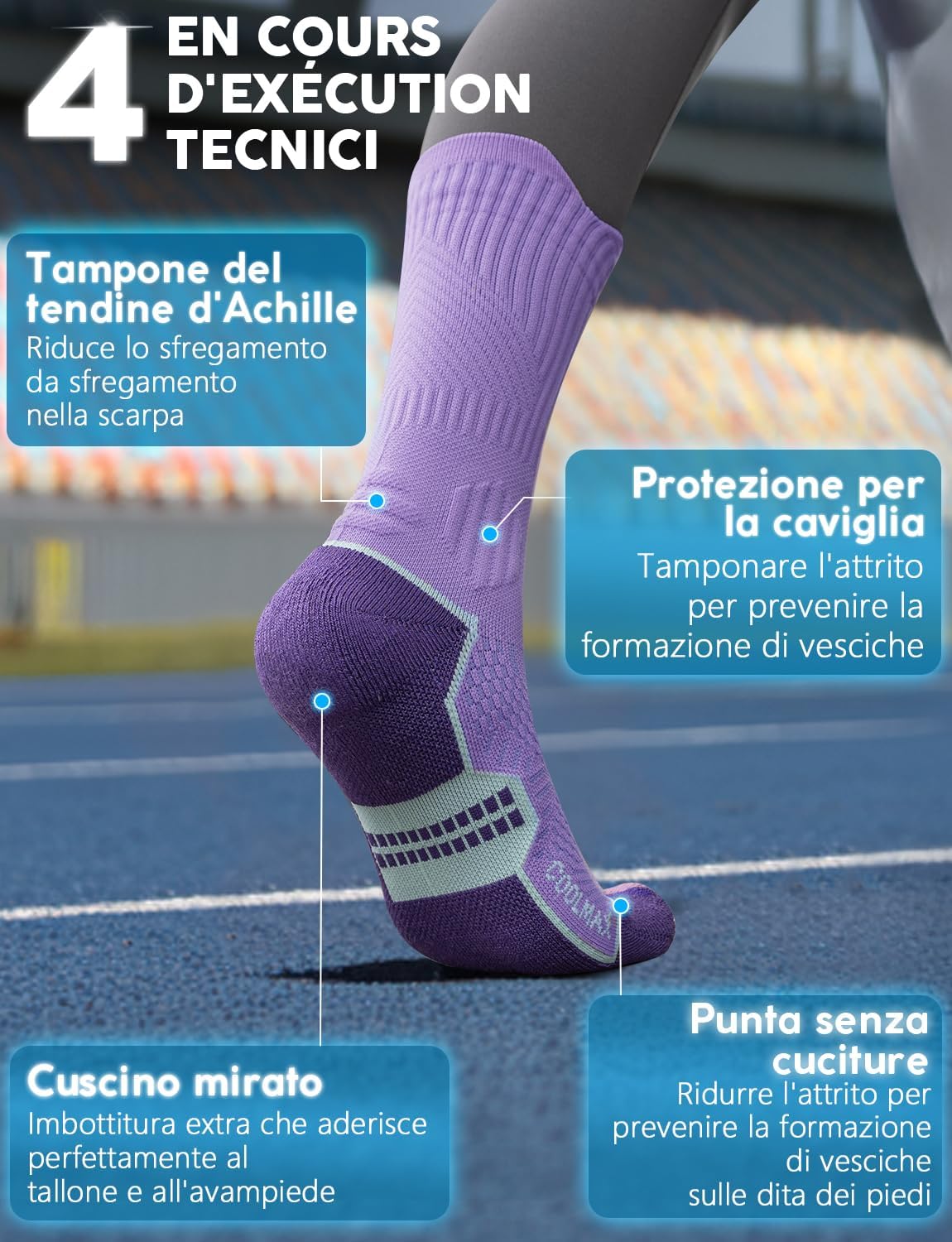 Thumbnail 3 de Calzini Compression Bamboo 15-20 mmHg per Running