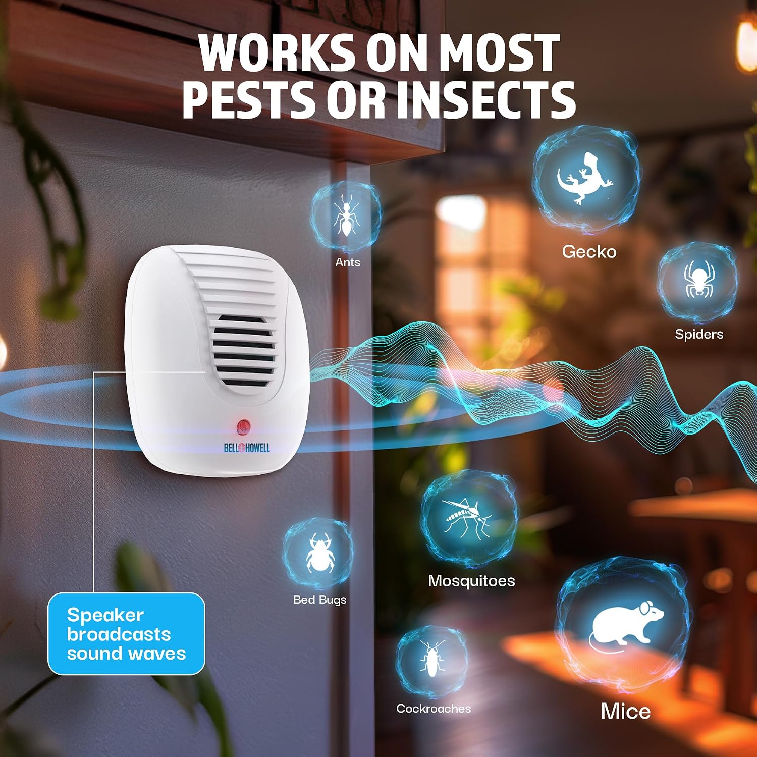 Detalle de Bell + Howell Ultrasonic Pest Repeller 3-Pack