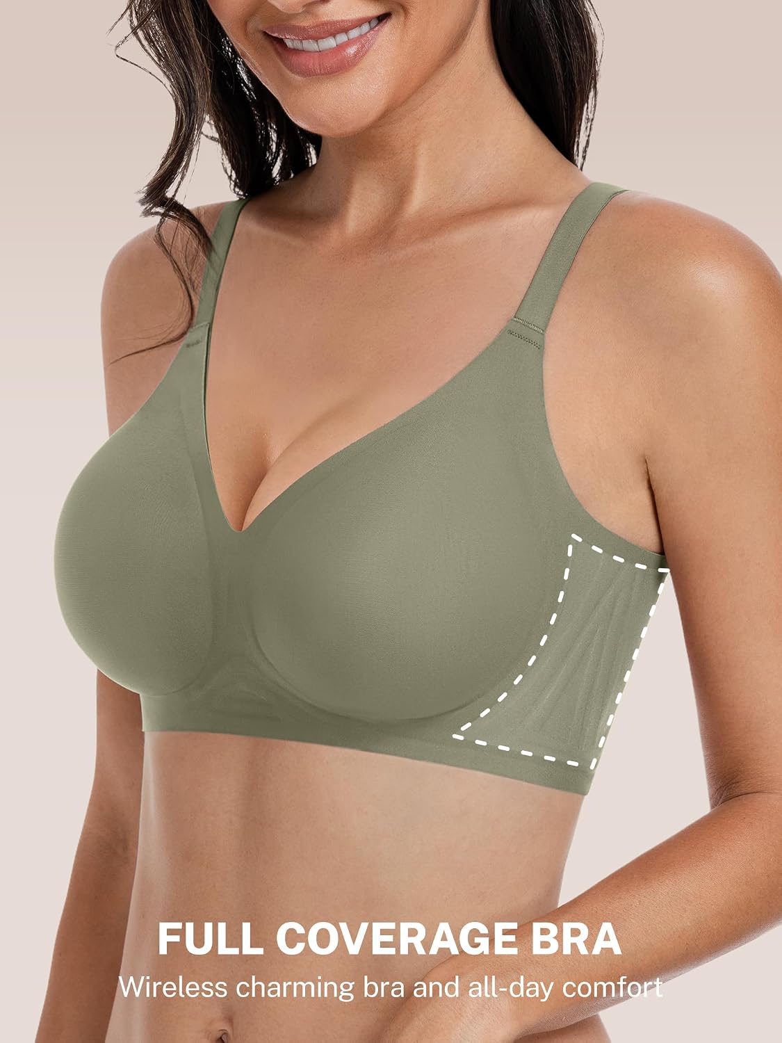 Detalle 2 de habibee Bra for Women Wireless Seamless Bralette 🩲