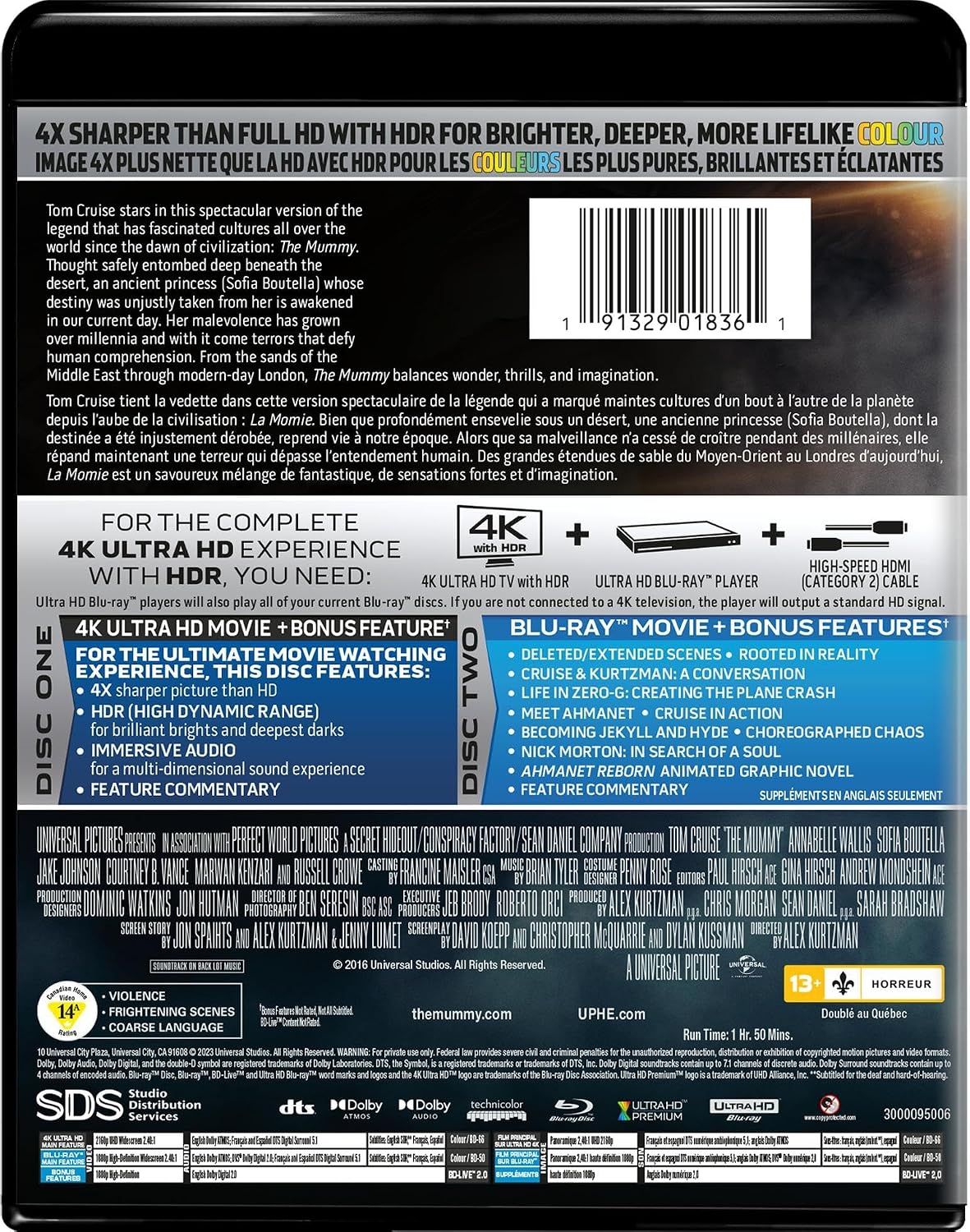 Detalle de The Mummy (2017) on 4K Ultra HD + Blu-ray with HDR10