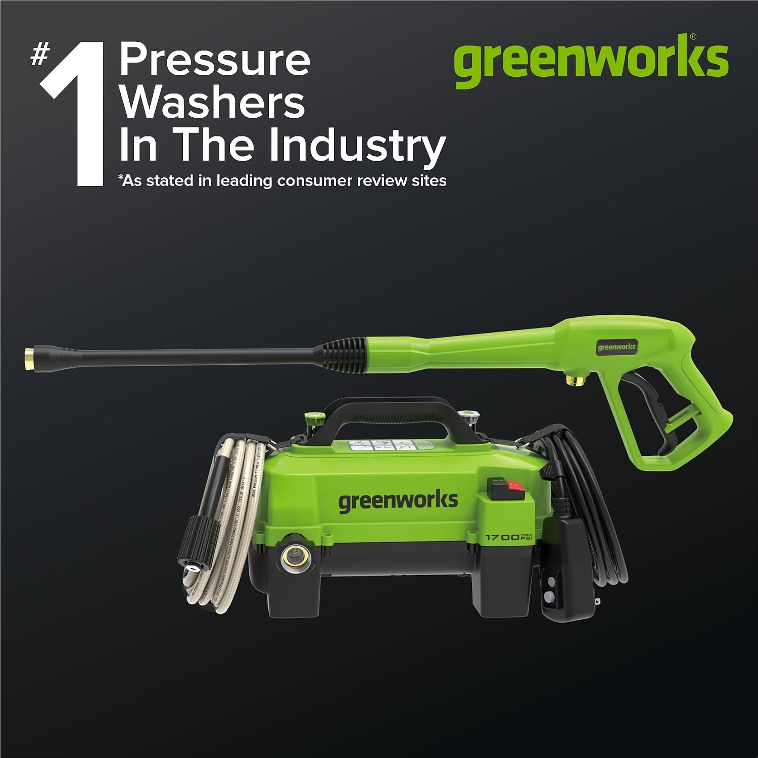Detalle 2 de Greenworks Electric Pressure Washer, 1700 PSI