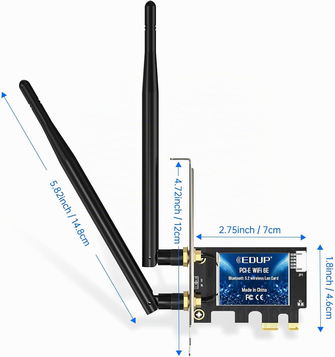 Thumbnail 6 de EDUP Intel AX210 PCIe-wifiadapter met Wi-Fi 6E tot 5.400 Mbit/s