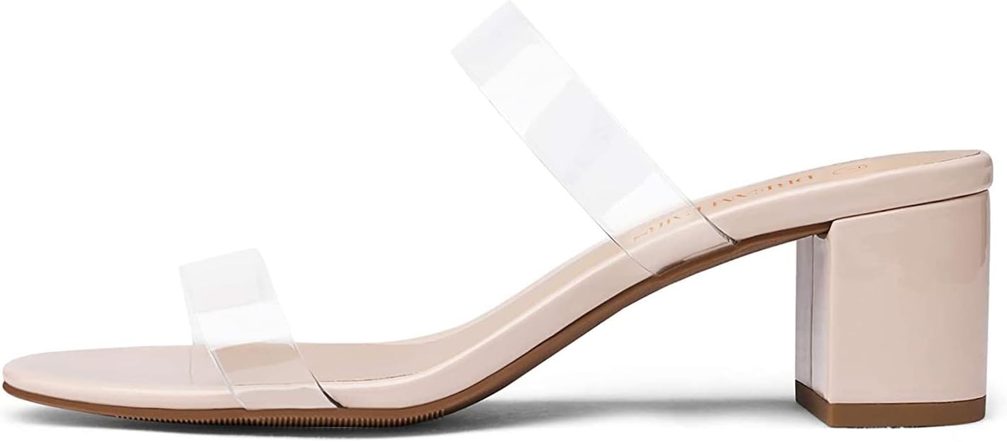 Detalle de DREAM PAIRS Two-Strap Open-Toe Low Block Heel Sandals