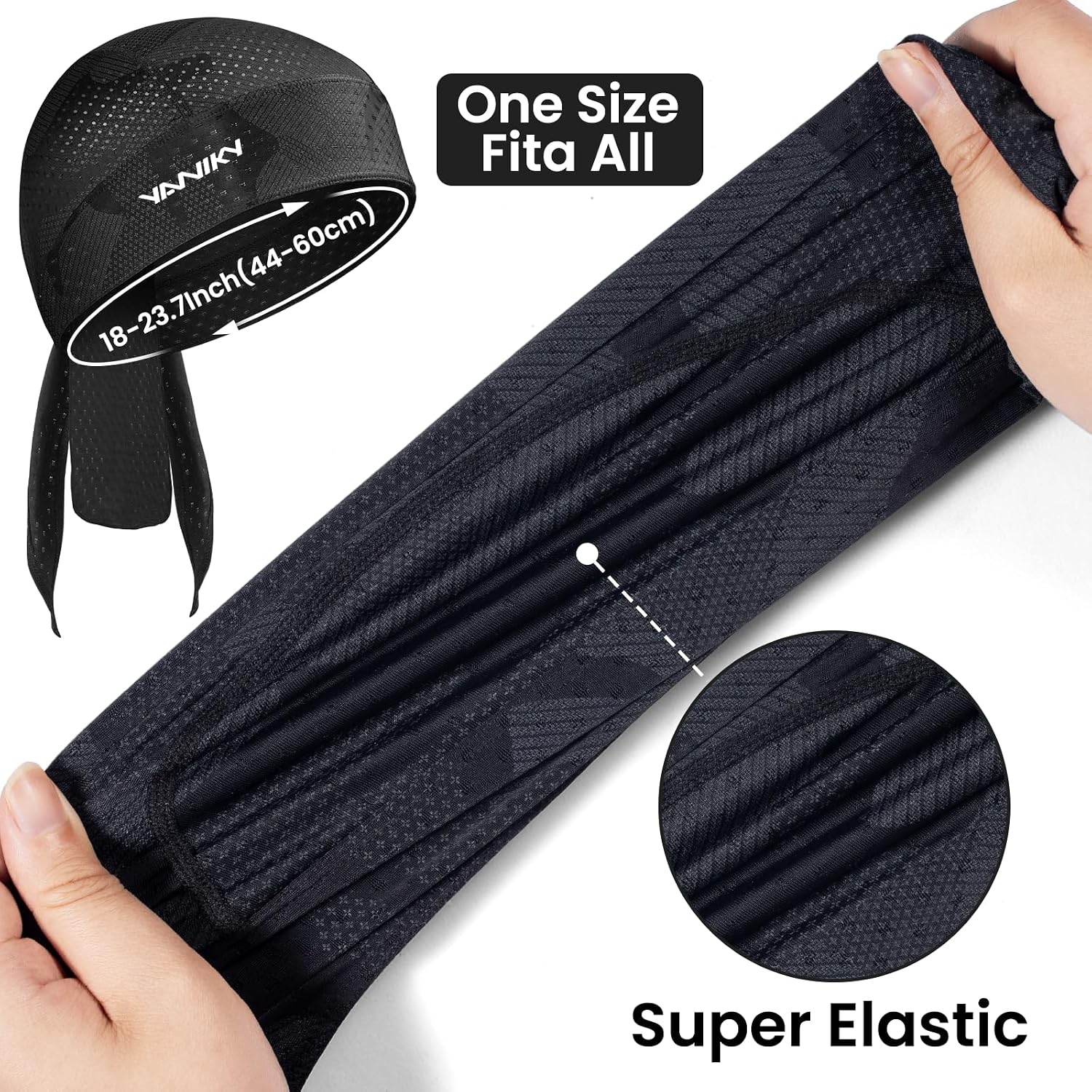 Detalle de YANIKY Bandana MTB: fascia elastica traspirante con protezione UV per ciclismo, montagna e moto