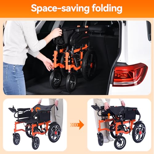 Detalle de ByteTecpeak D09 Electric Wheelchair for Adults – Folding, All-Terrain, 500W, 20Ah, 30km Range