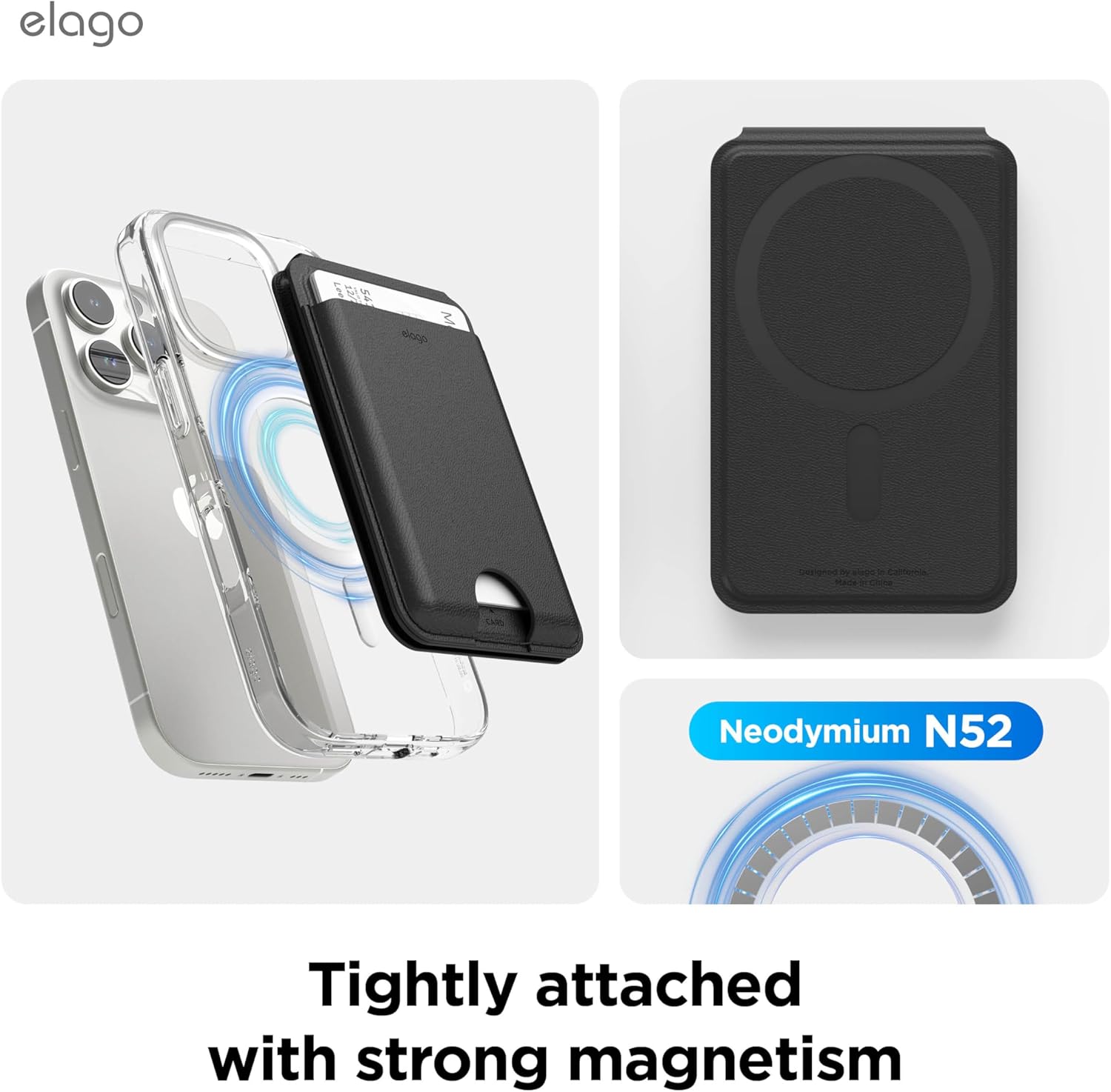 Thumbnail 3 de elago Portafoglio magnetico in pelle sintetica compatibile MagSafe per iPhone 17/16/15/14/13/12 (supporto multi-angolo) nero