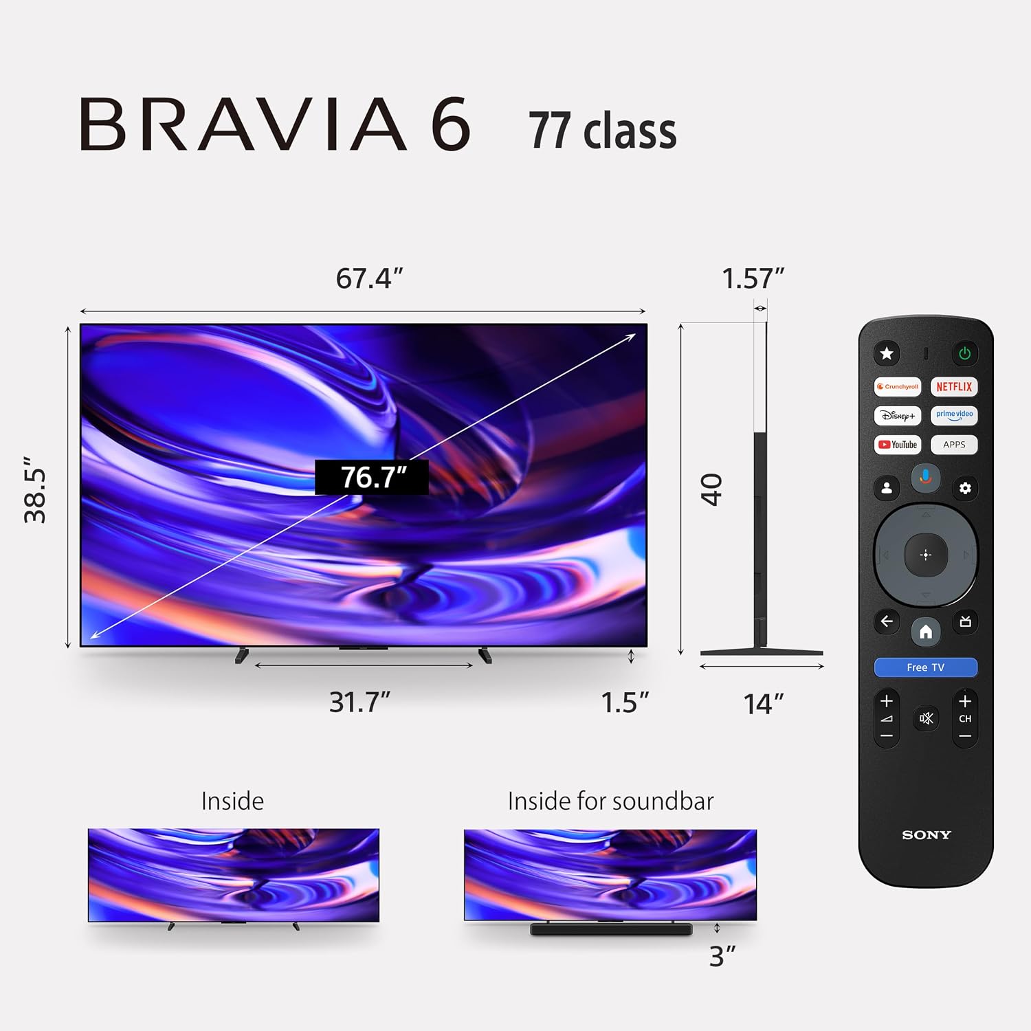 Detalle de Sony 77-inch OLED TV