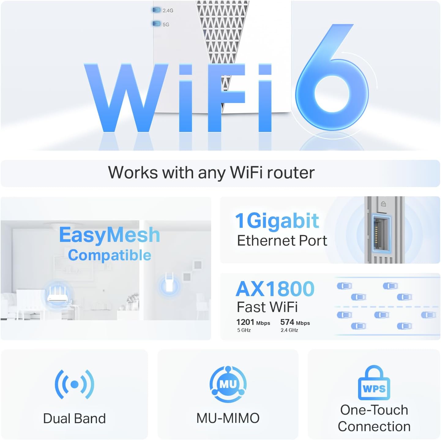 Thumbnail 2 de TP-Link RE615X WiFi 6 Extender 2100 sq ft 📶