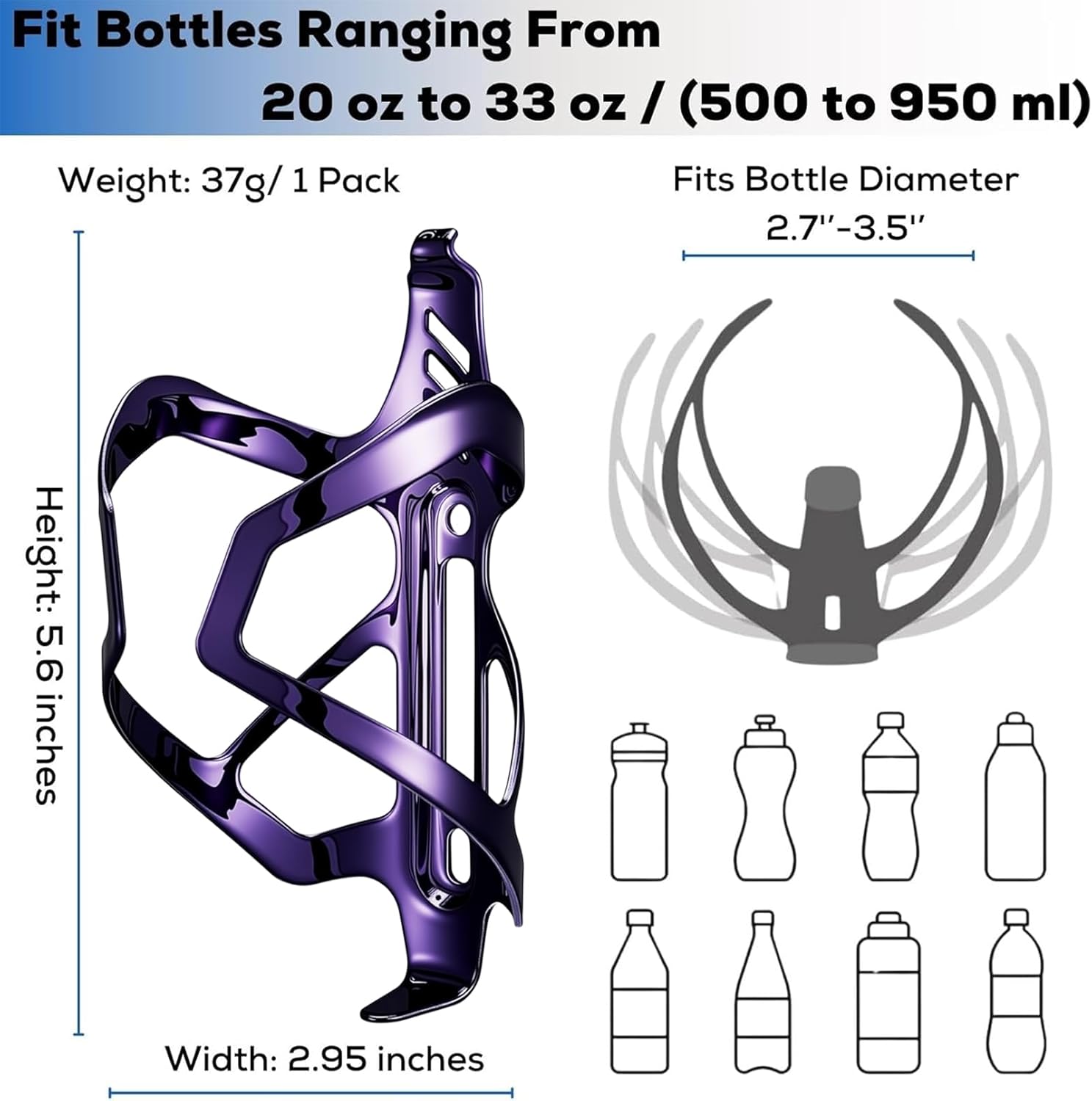 Detalle de CNCLOL Bike Water Bottle Holder – Lightweight Aluminium Cage for 500–950ml Bottles