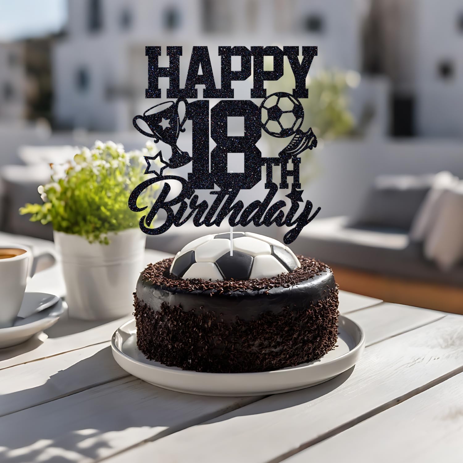 Thumbnail 2 de Soccer 18th Birthday Cake Topper