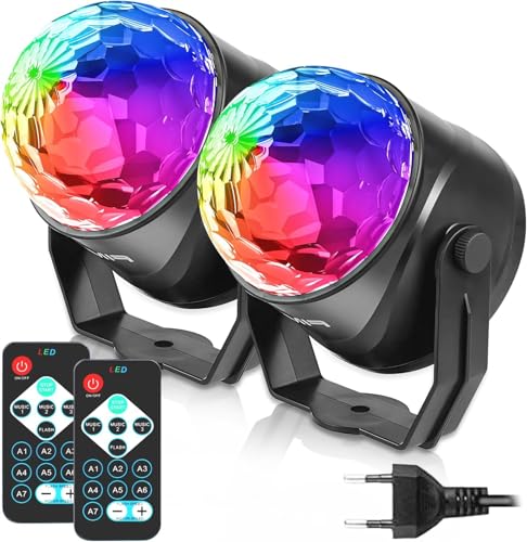 FIMEI Boule Disco 2 Pack – Contrôlée par Musique avec Télécommande