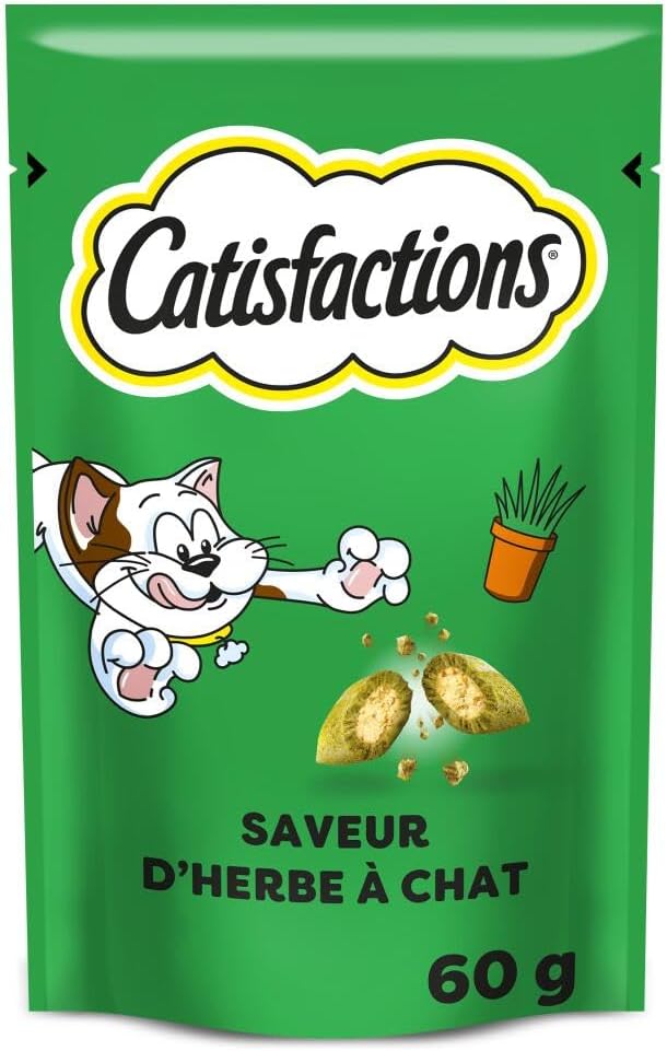 Catisfactions Friandises pour Chat – Saveur Herbe à Chat (60 g, Lot de 6)