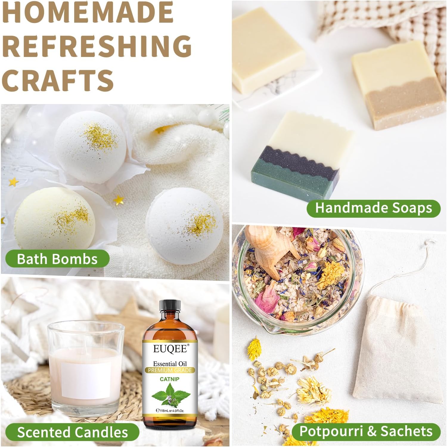 Thumbnail 4 de EUQEE Catnip Essential Oil 118ml: Fresh Herbal Aroma for Diffusers, DIY Projects, and Aromatherapy